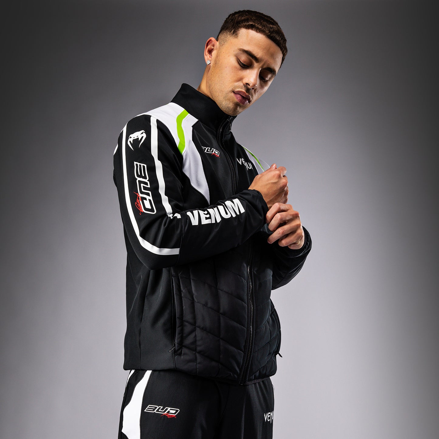 Venum x Bud Racing Men’s Jacket - Black/White/Lime Green