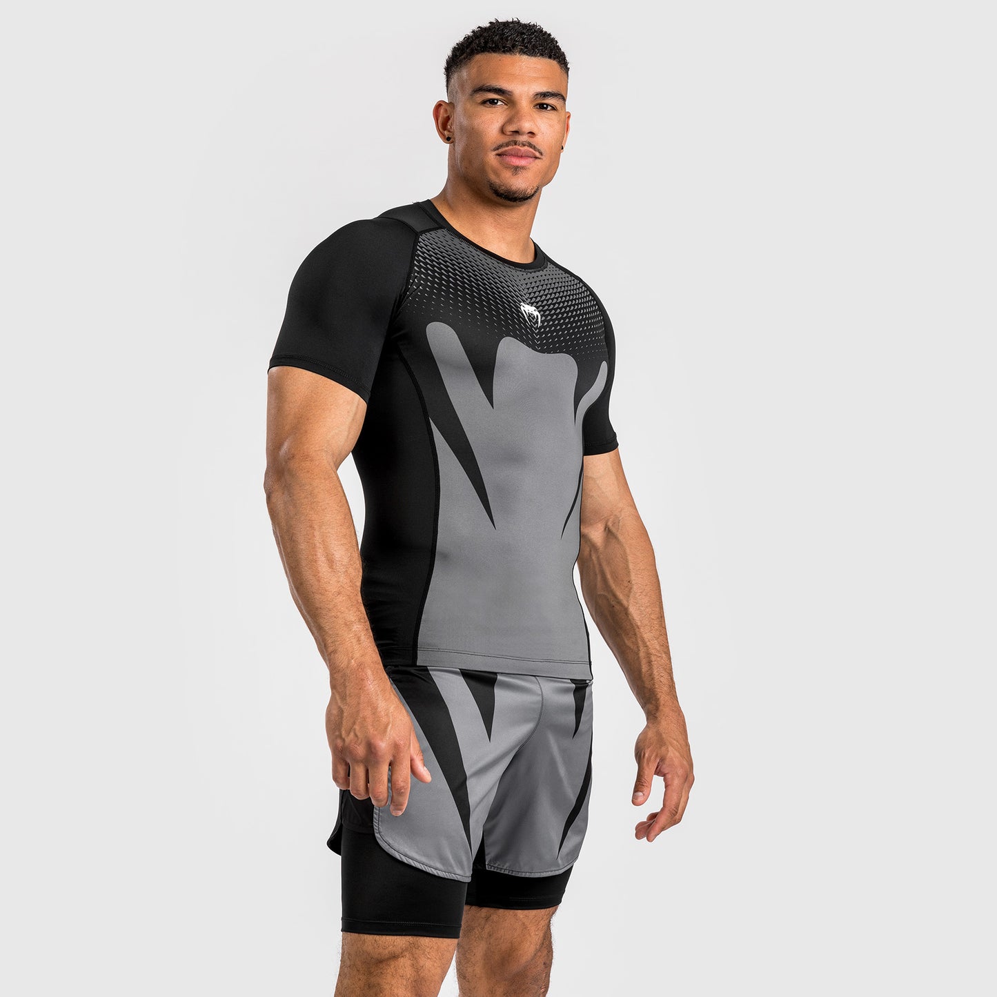 Venum Attack Men's Short Sleeve Rashguard - Black/Grey
