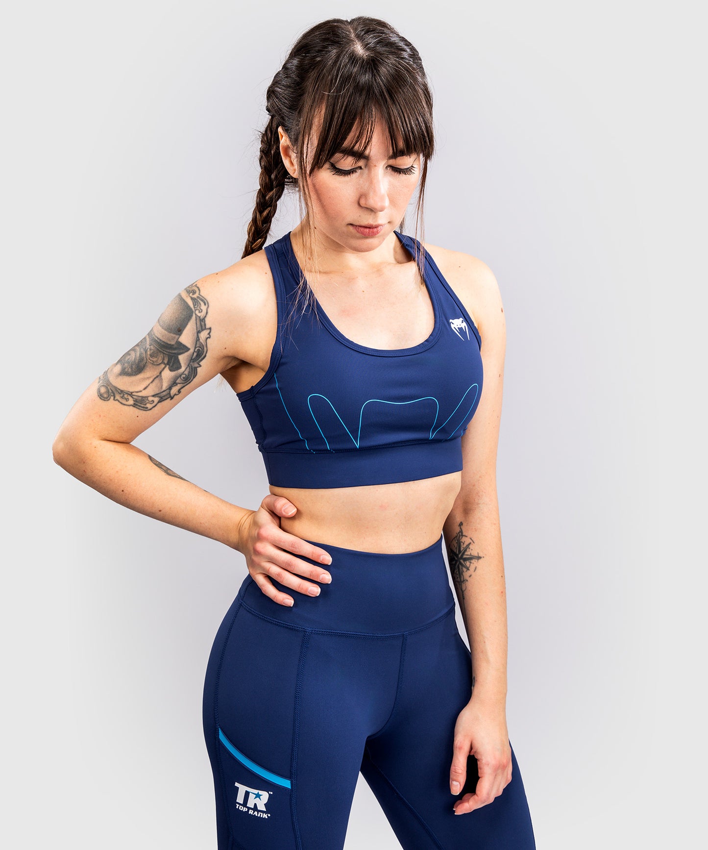 Venum x Top Rank Original Women's Sports Bra - Navy Blue
