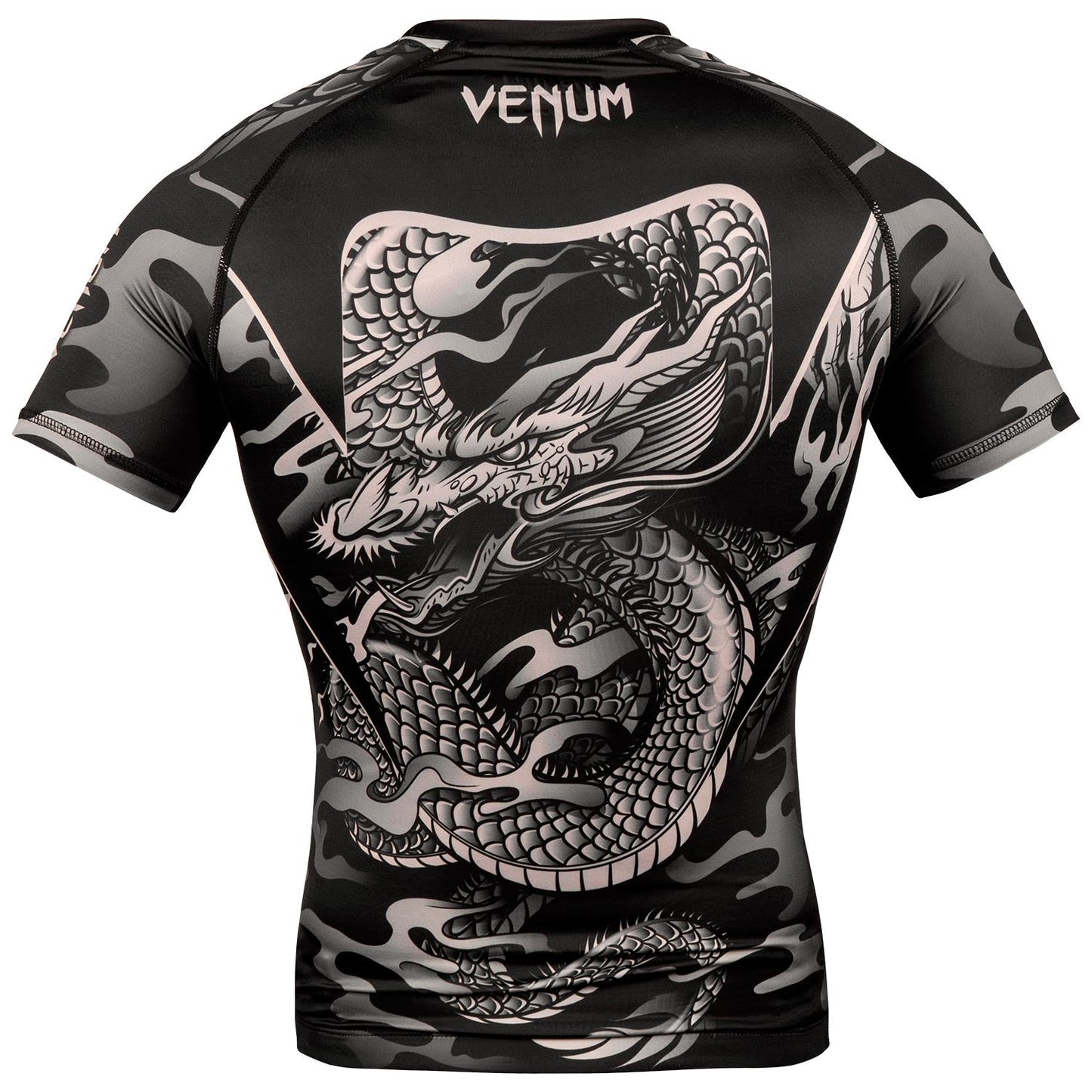 Venum Dragon's Flight Rashguard - Short Sleeves - Black/Sand