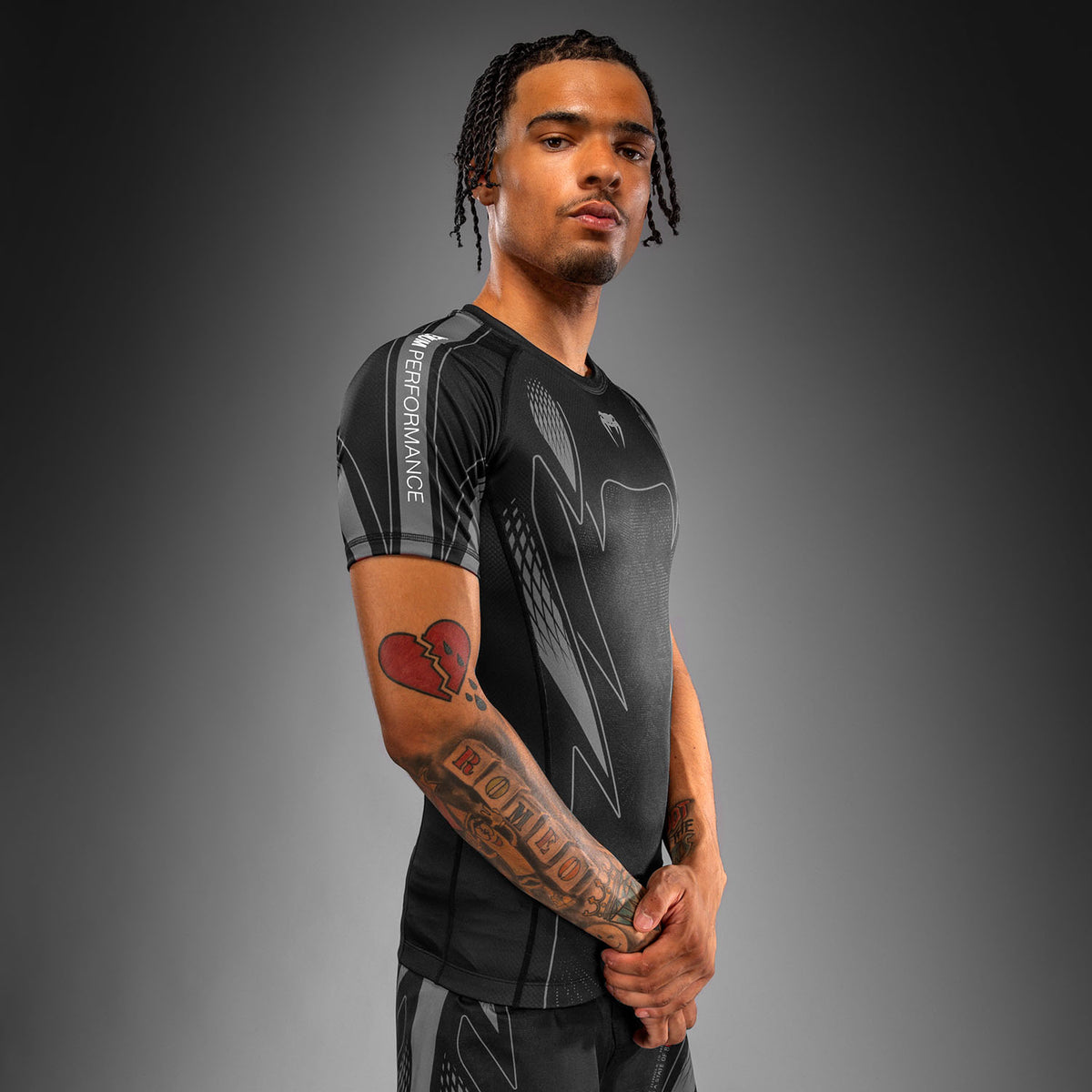Venum Amazonia Reborn Short Sleeve Rashguard - Black/Grey