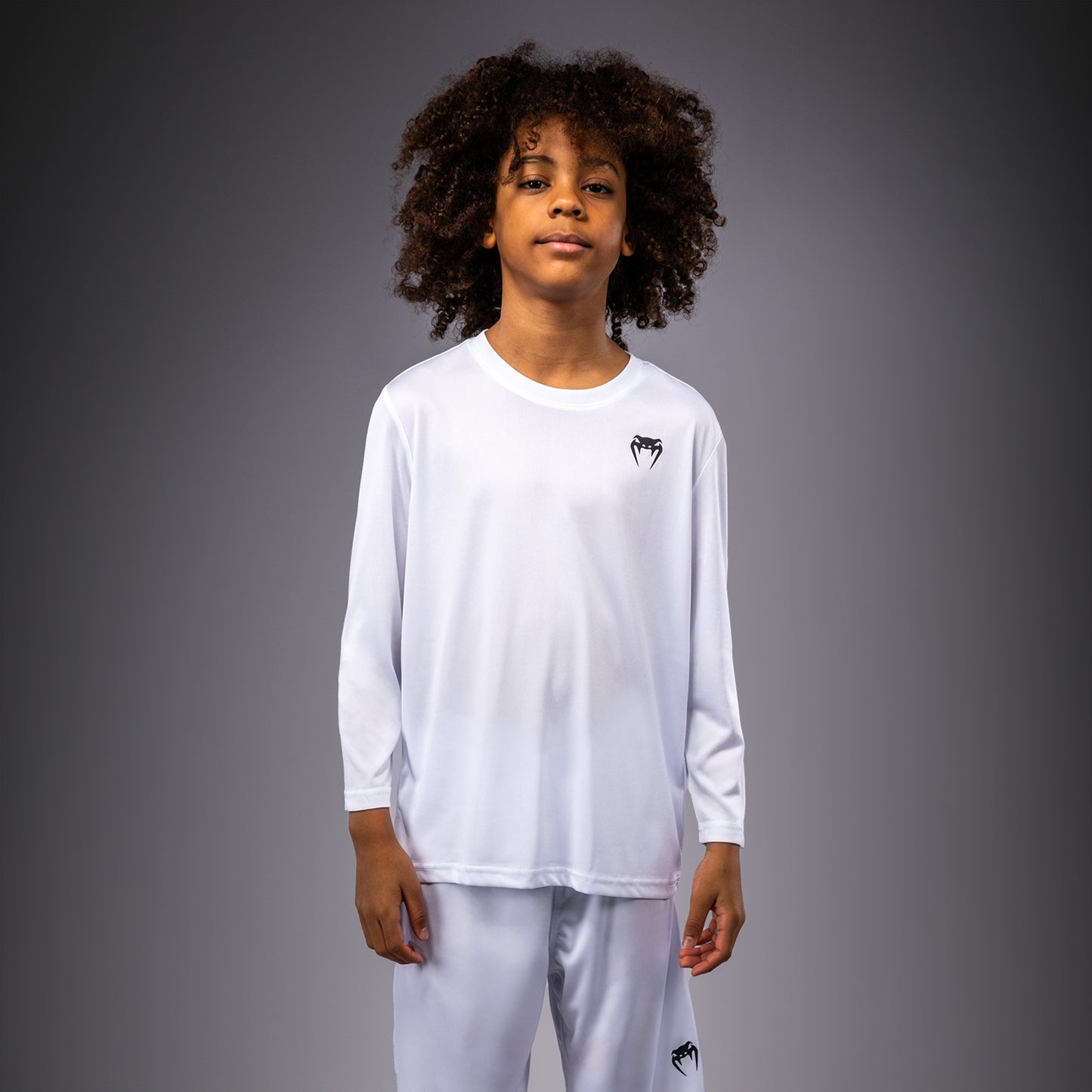 Venum Lineup Youth Performance Long Sleeve T-Shirt - White/Black