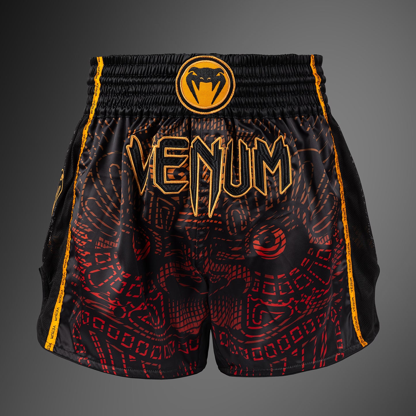 Venum Quetzal Fury Muay Thai shorts - Black/Fury Red/ Tangerine