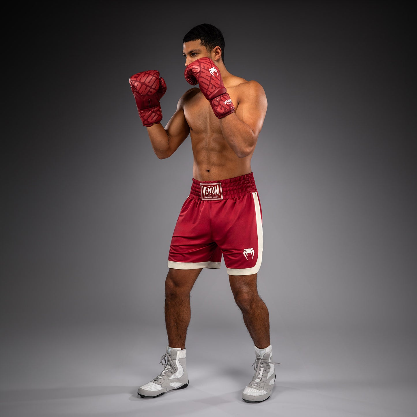 Venum Classic Boxing Shorts – Ruby Red/Ivory