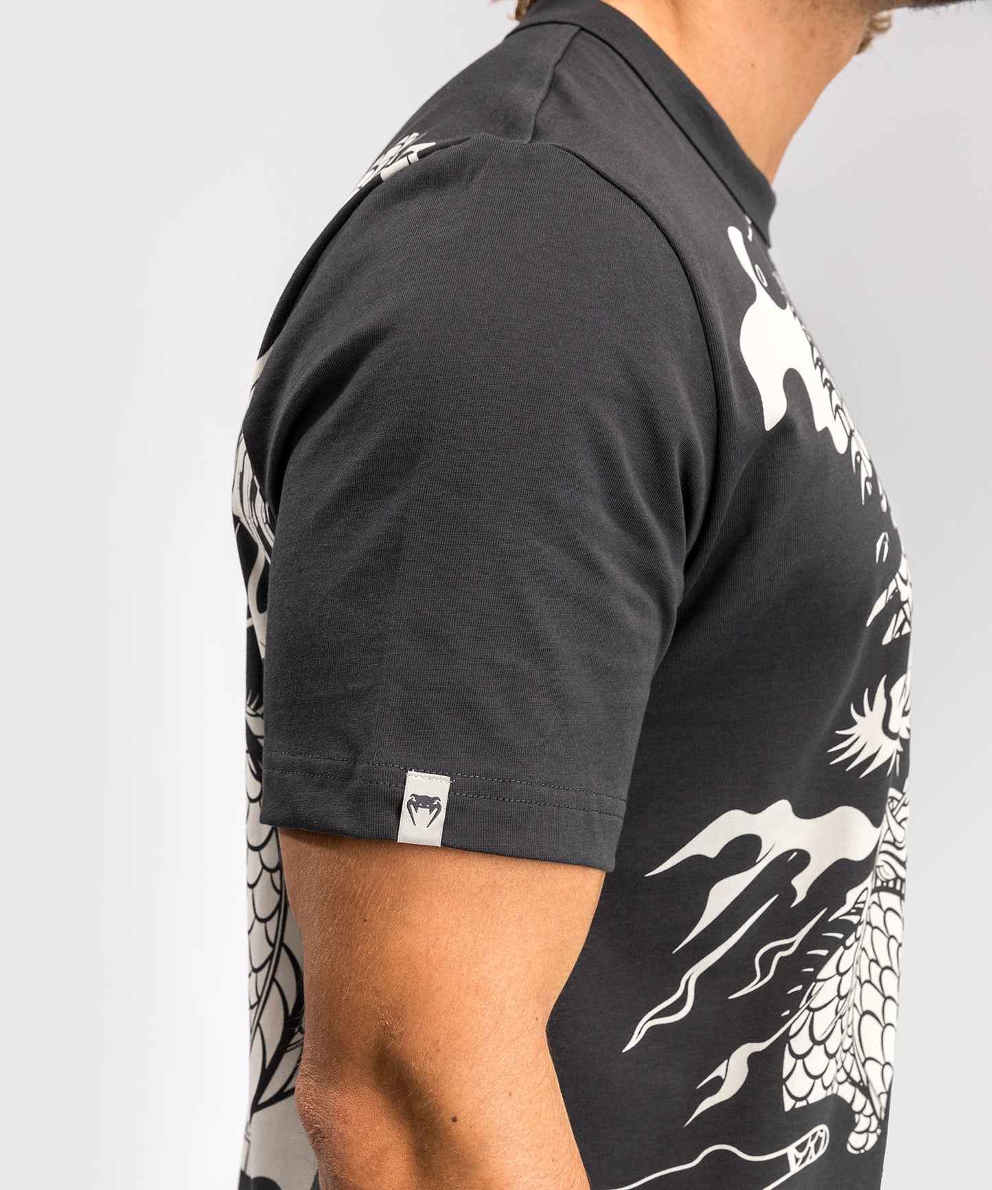 Venum Dragon’s Flight Men’s T-Shirt - Charcoal Grey/Cream White