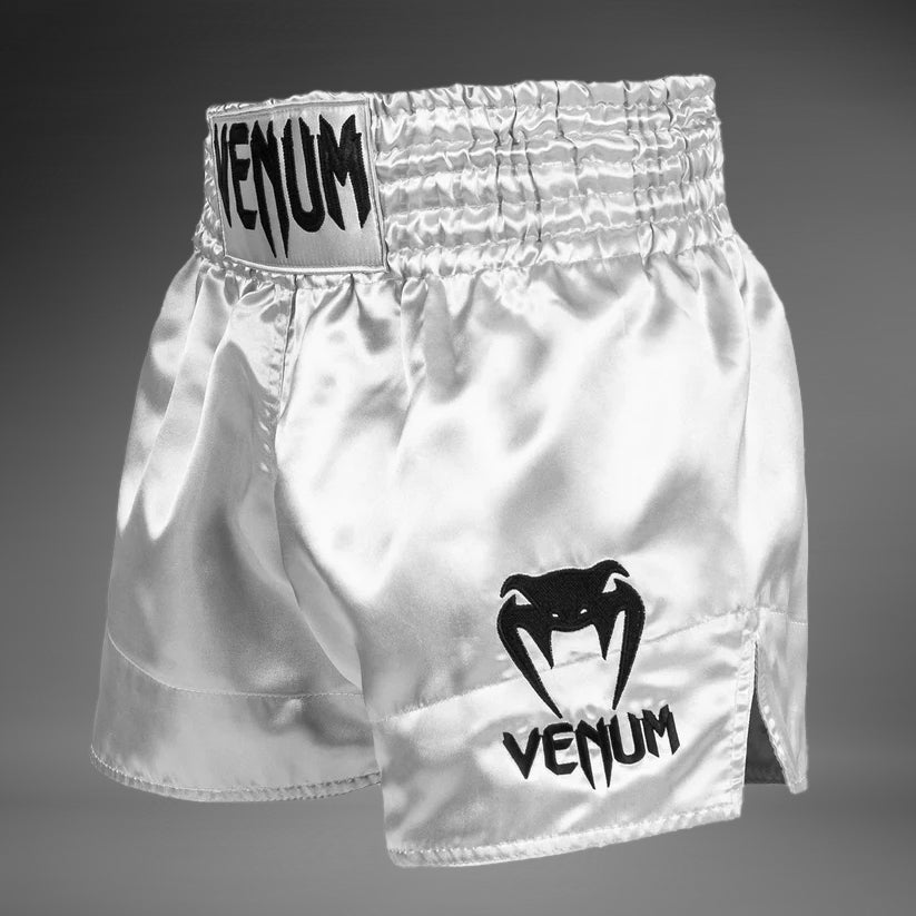 Venum Classic Muay Thai Shorts - Silver/Black