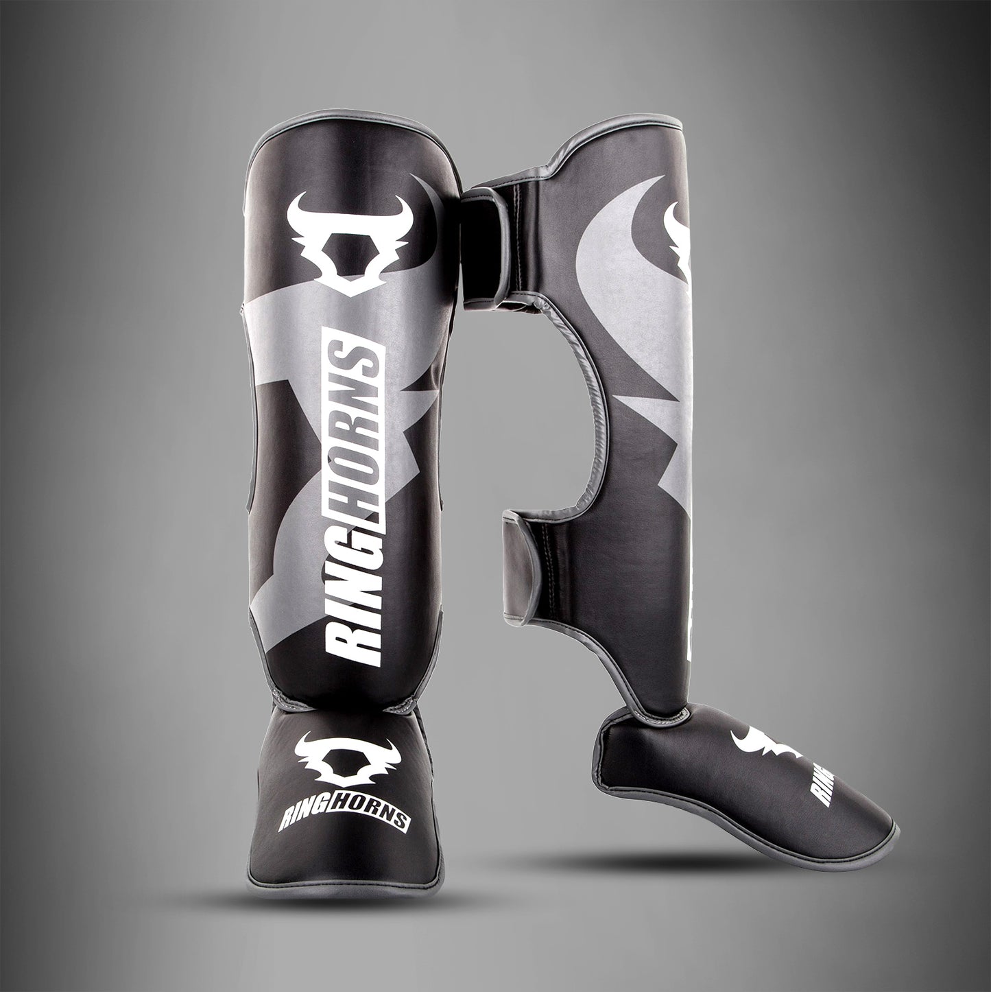 Ringhorns Charger by Venum Shin Guards Insteps - Black