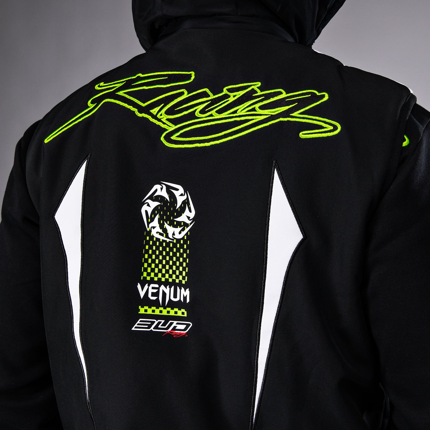 Venum x Bud Racing Men's Sleeveless Down Jacket - Black/White/Lime Green