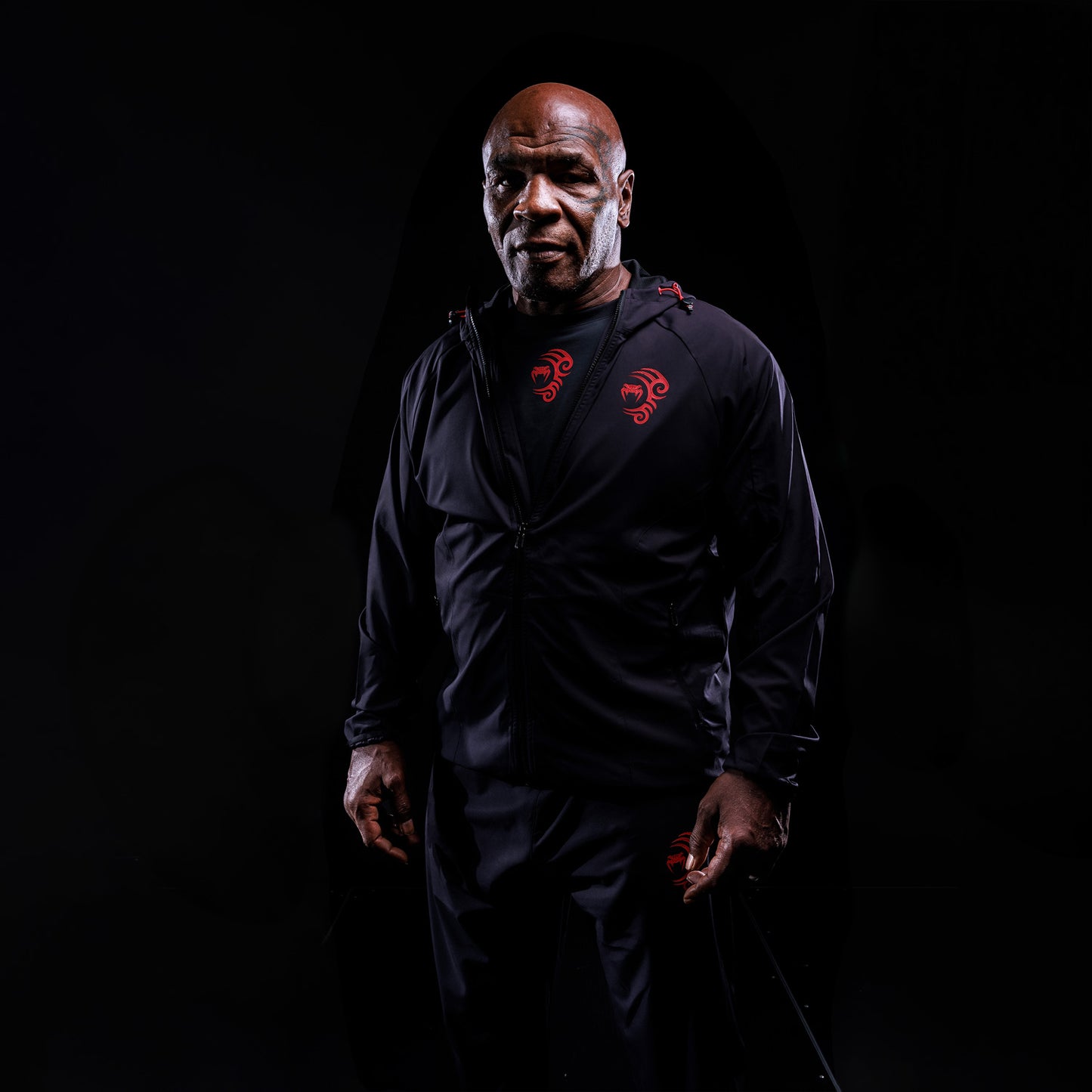 Venum x Mike Tyson Tiger Track Jacket - Deep Deep Black/Intense Red