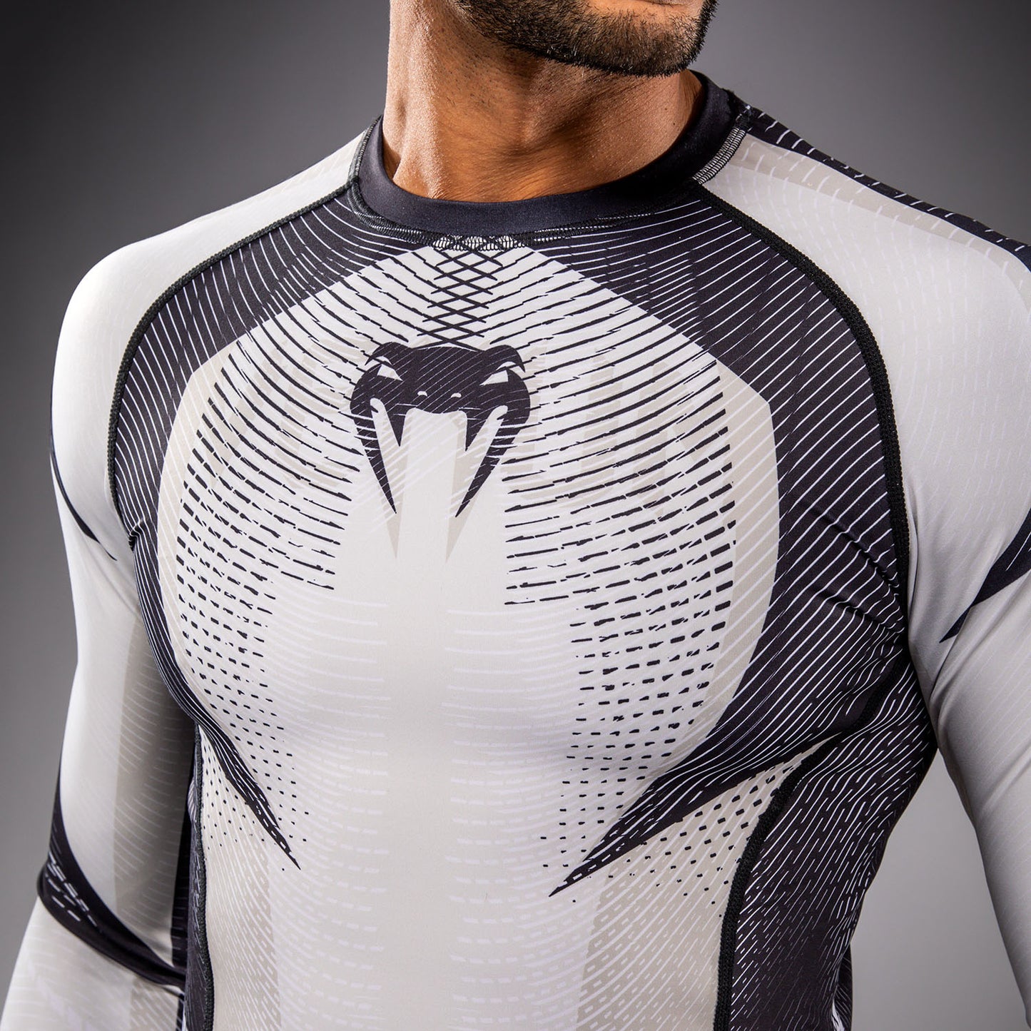 Venum Galactic 3.0 Long Sleeve Rashguard - Off-White/Black