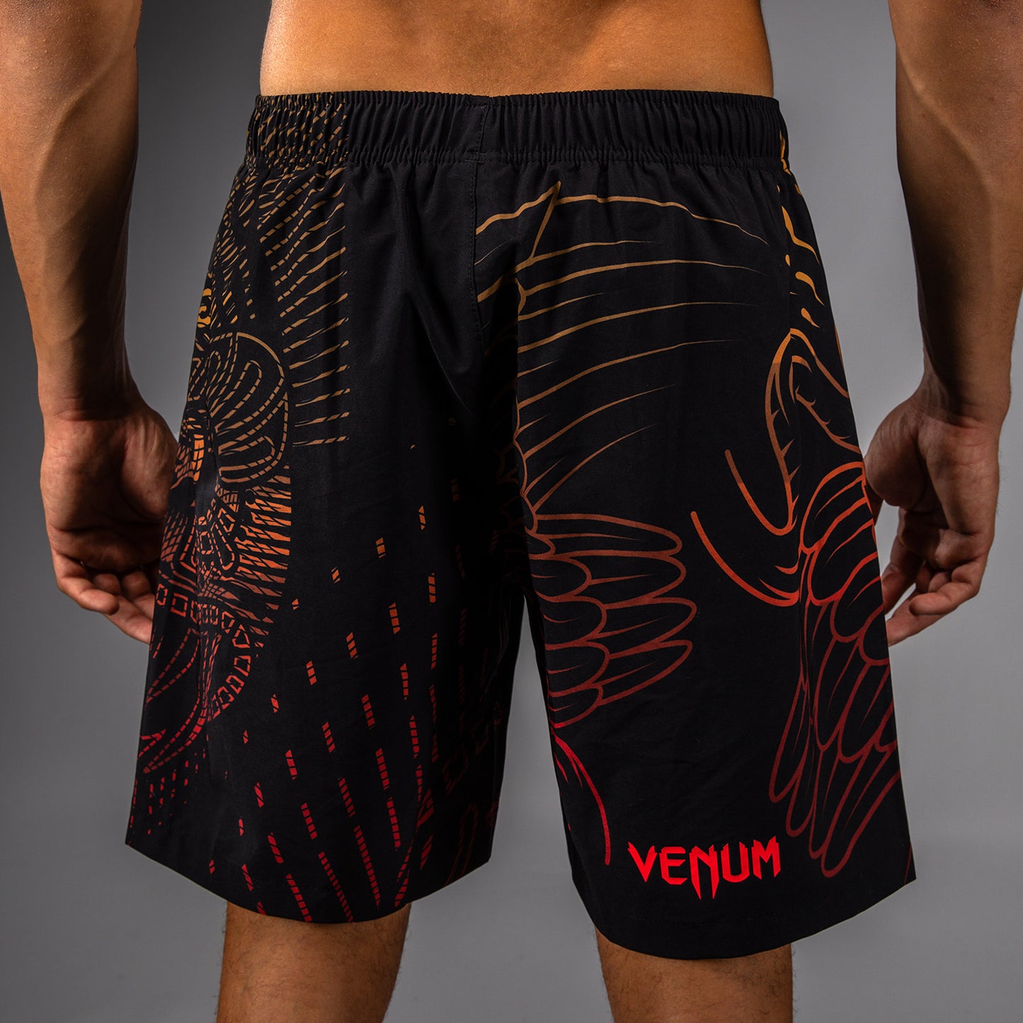 Venum Quetzal Fury Training Shorts - Black/Fury Red/ Tangerine