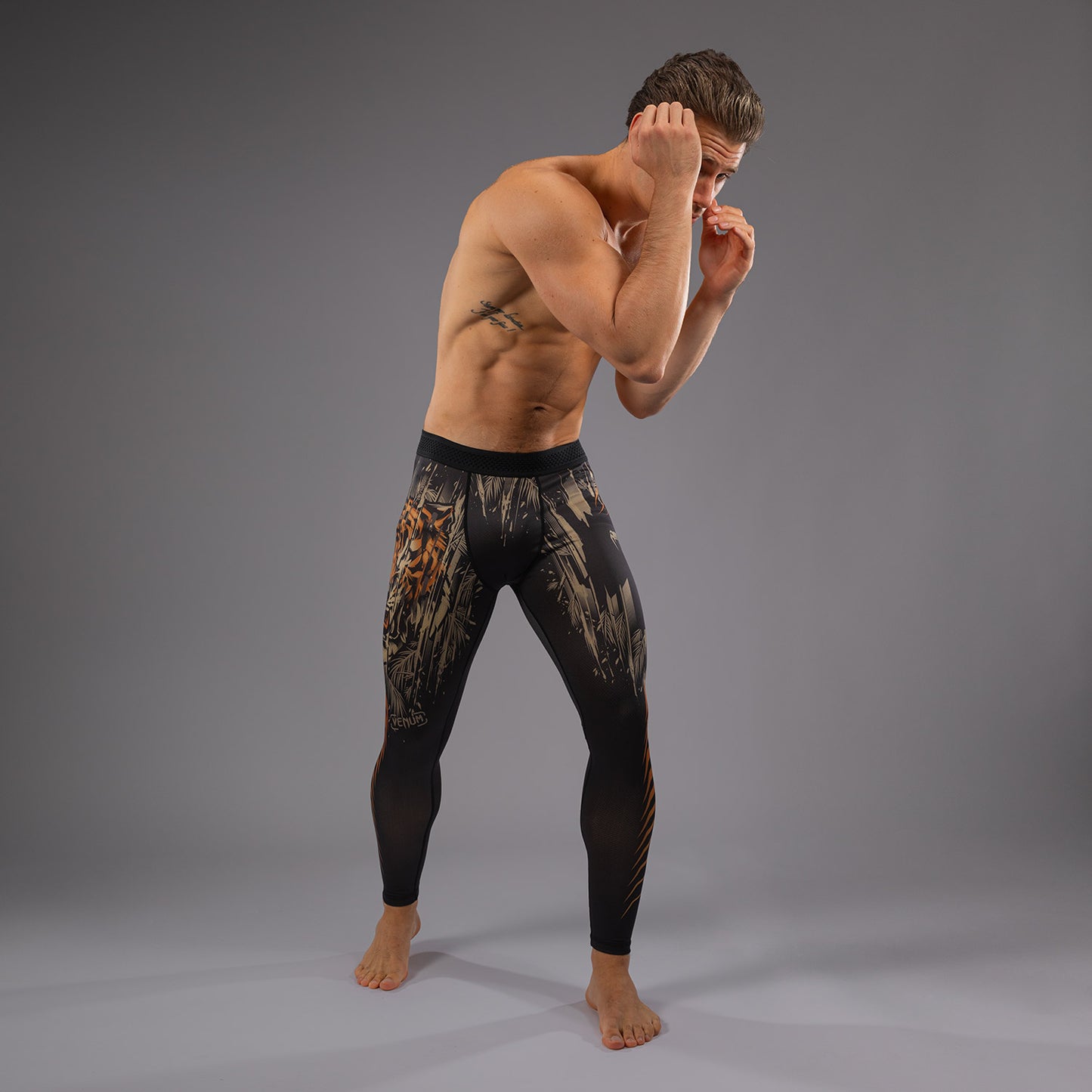 Venum Tiger Men's Spats - Black/Neon Orange