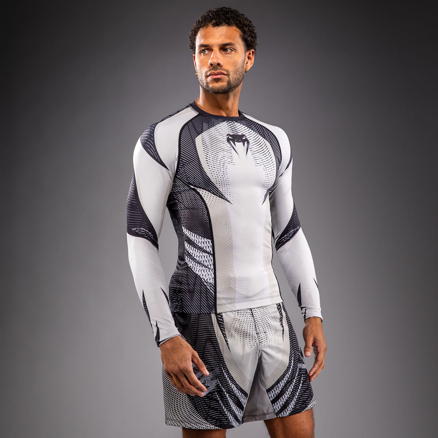 Venum Galactic 3.0 Long Sleeve Rashguard - Off-White/Black