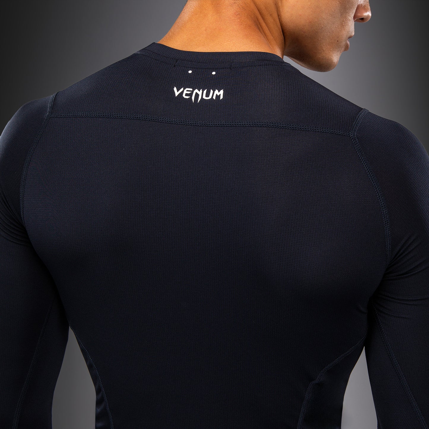 Venum G-Core Long Sleeve Rashguard - Navy Blue/White