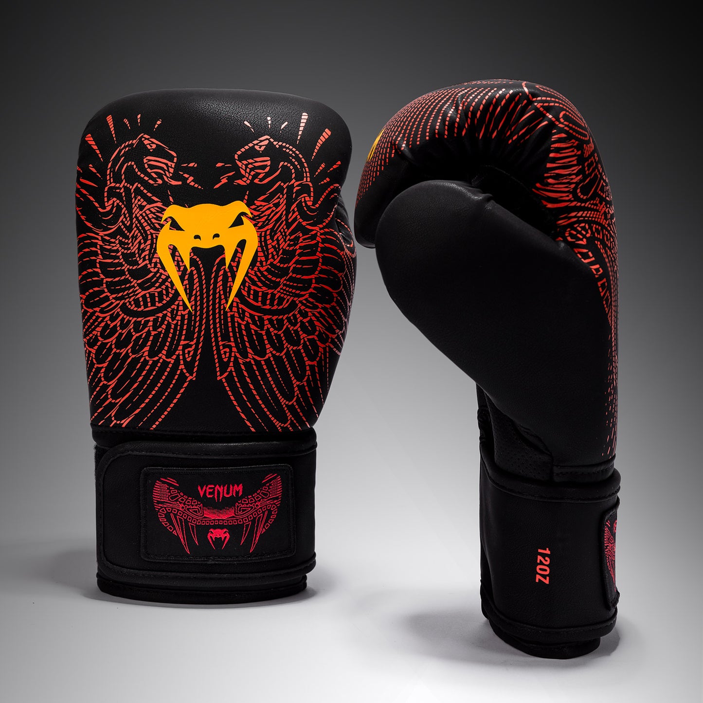 Venum Quetzal Fury Boxing Gloves - Black/Fury Red/ Tangerine