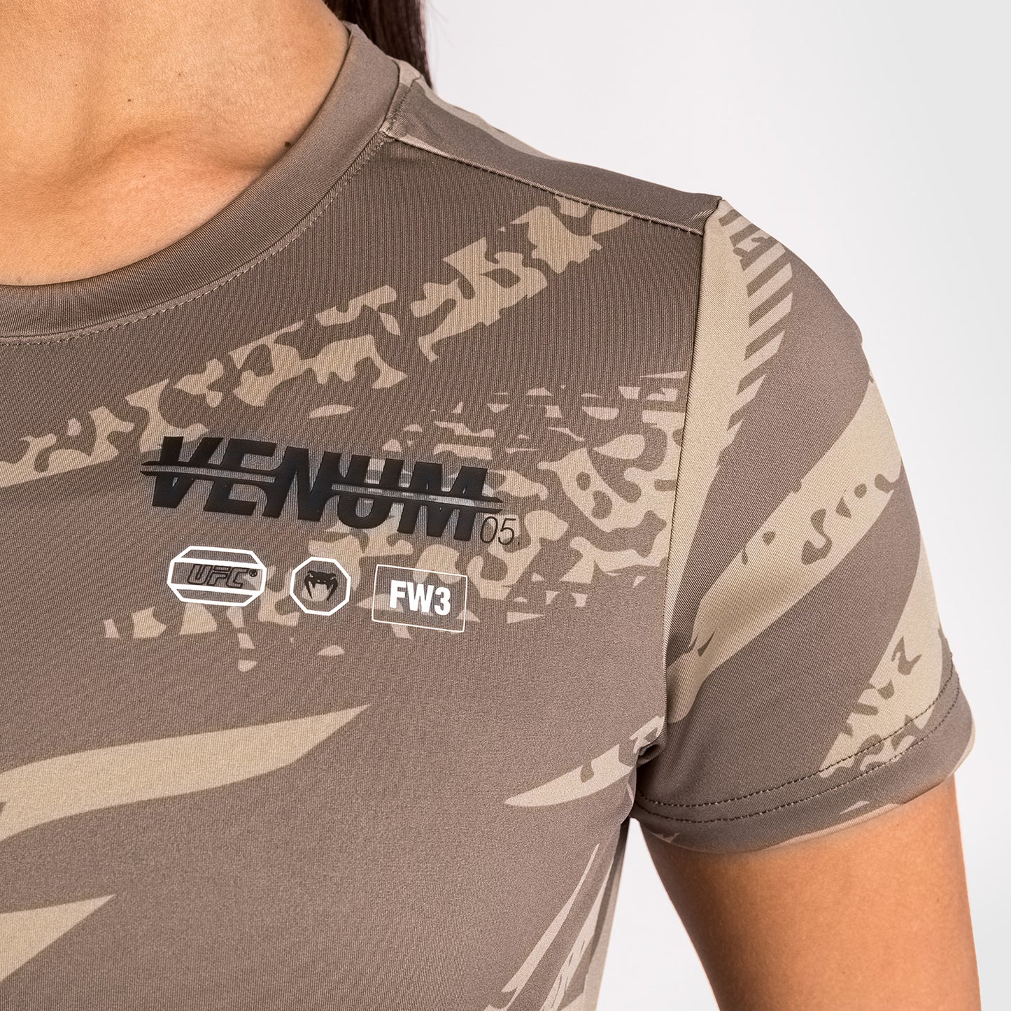 UFC Adrenaline by Venum Fight Week Women’s Dry-Tech T-shirt - Desert Camo