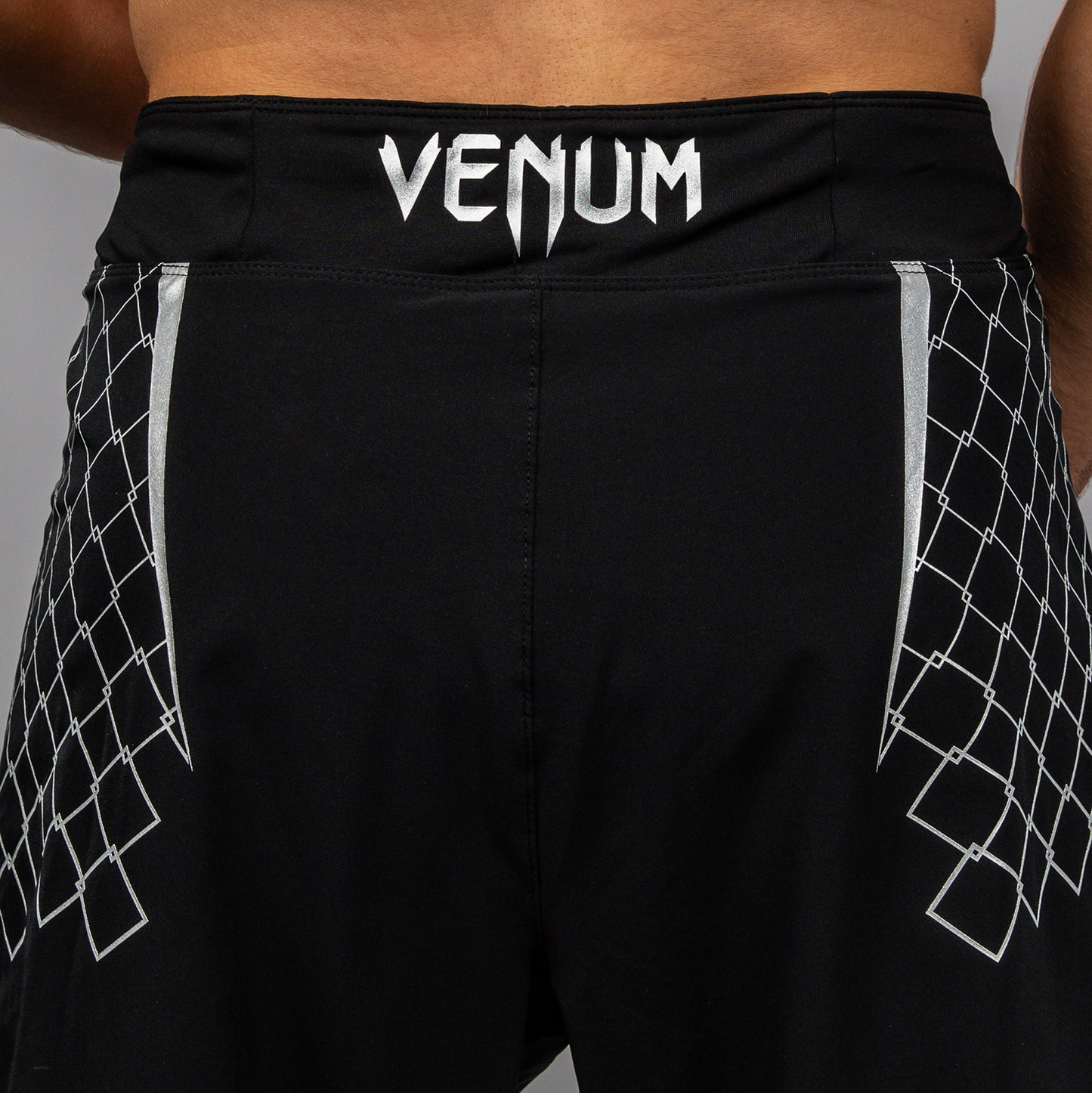 Venum x WOW FC Men’s Fight Shorts - Black/ Silver Grey