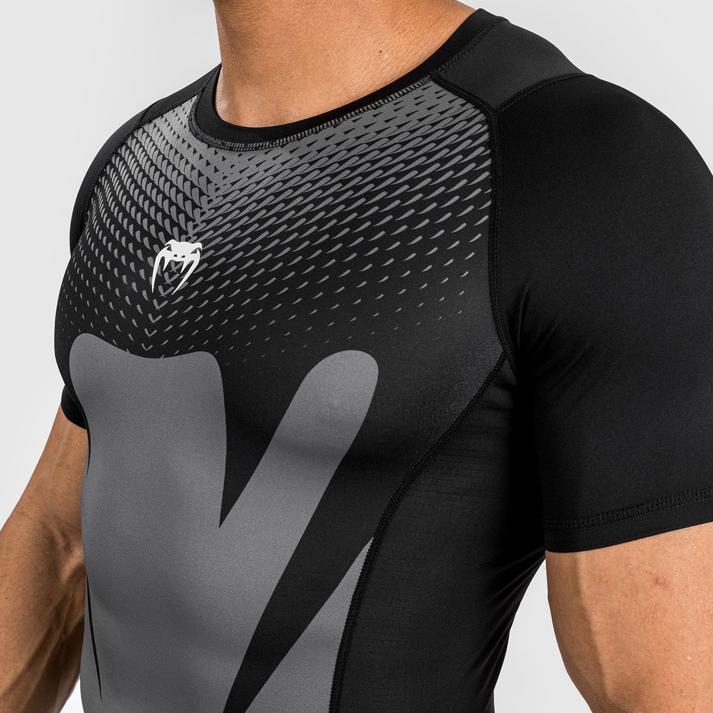 Venum Attack Men's Short Sleeve Rashguard - Black/Grey