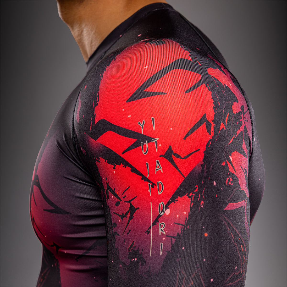 Jujutsu Kaisen x Venum Itadori Long Sleeve Rashguard - Black/Red