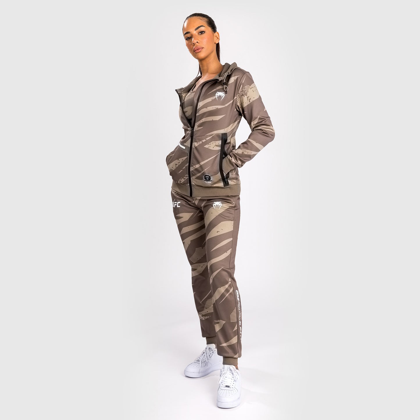 UFC Adrenaline by Venum Fight Week Women’s Zip Hoodie - Desert Camo