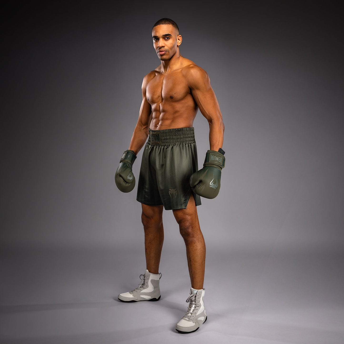 Venum Stealth Boxing Shorts - Khaki/Dark Green