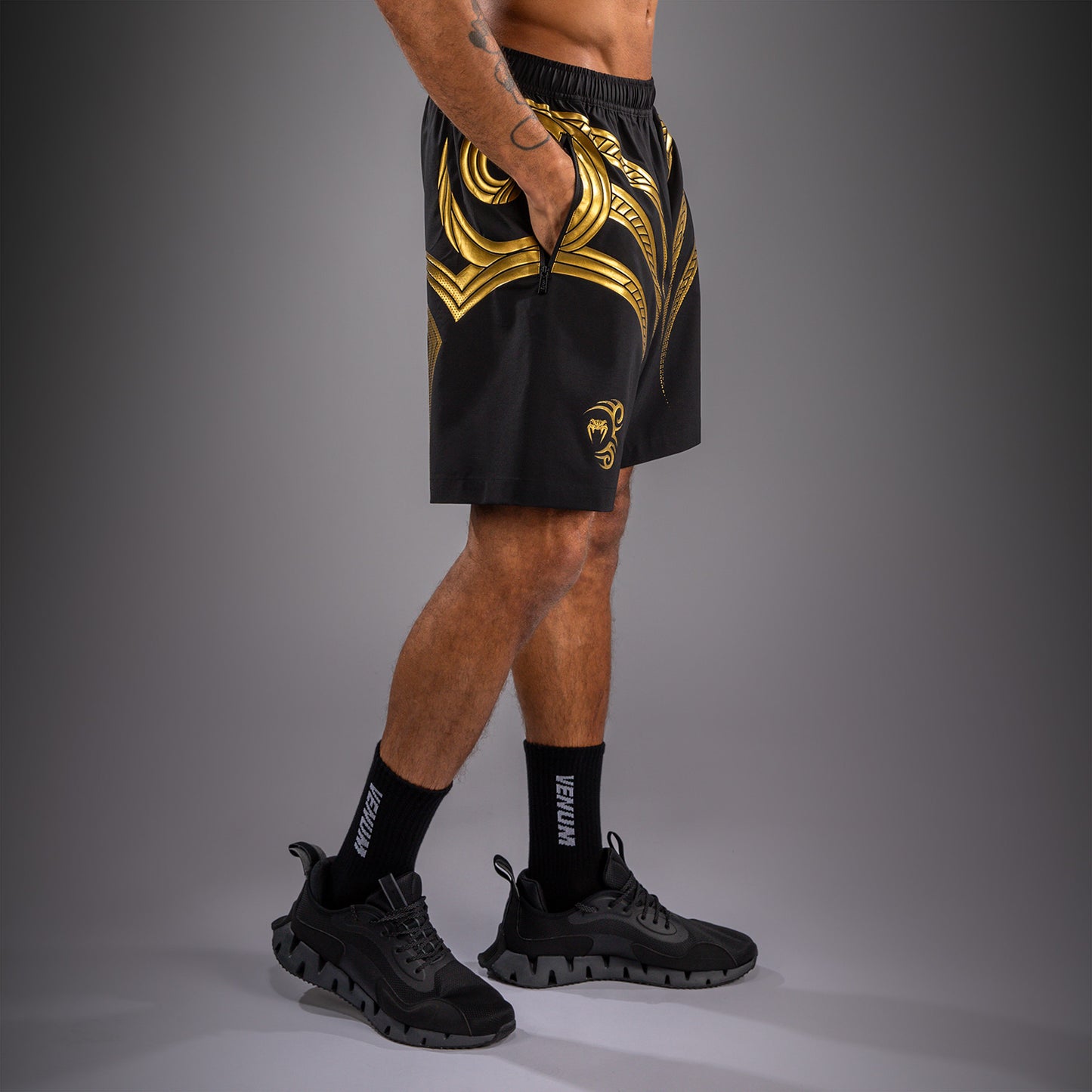 Venum x Mike Tyson Tiger Training Shorts - Black/Gold