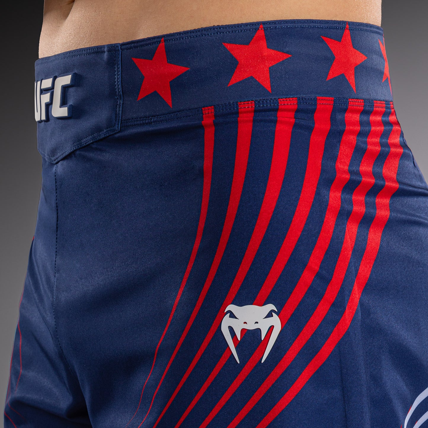 Men's Official UFC Freedom 250 by Venum Blue Authentic Fight Night Long Fit Fight Short