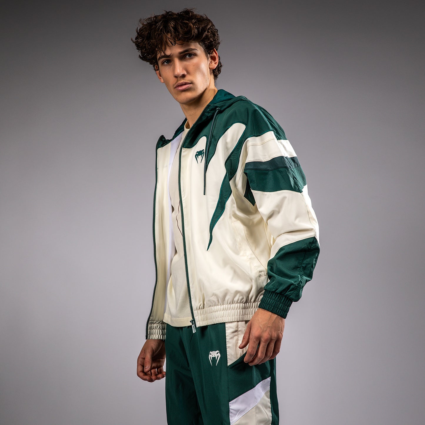 Venum Attack 90 Tracksuit Jacket - Forest Green/Ice
