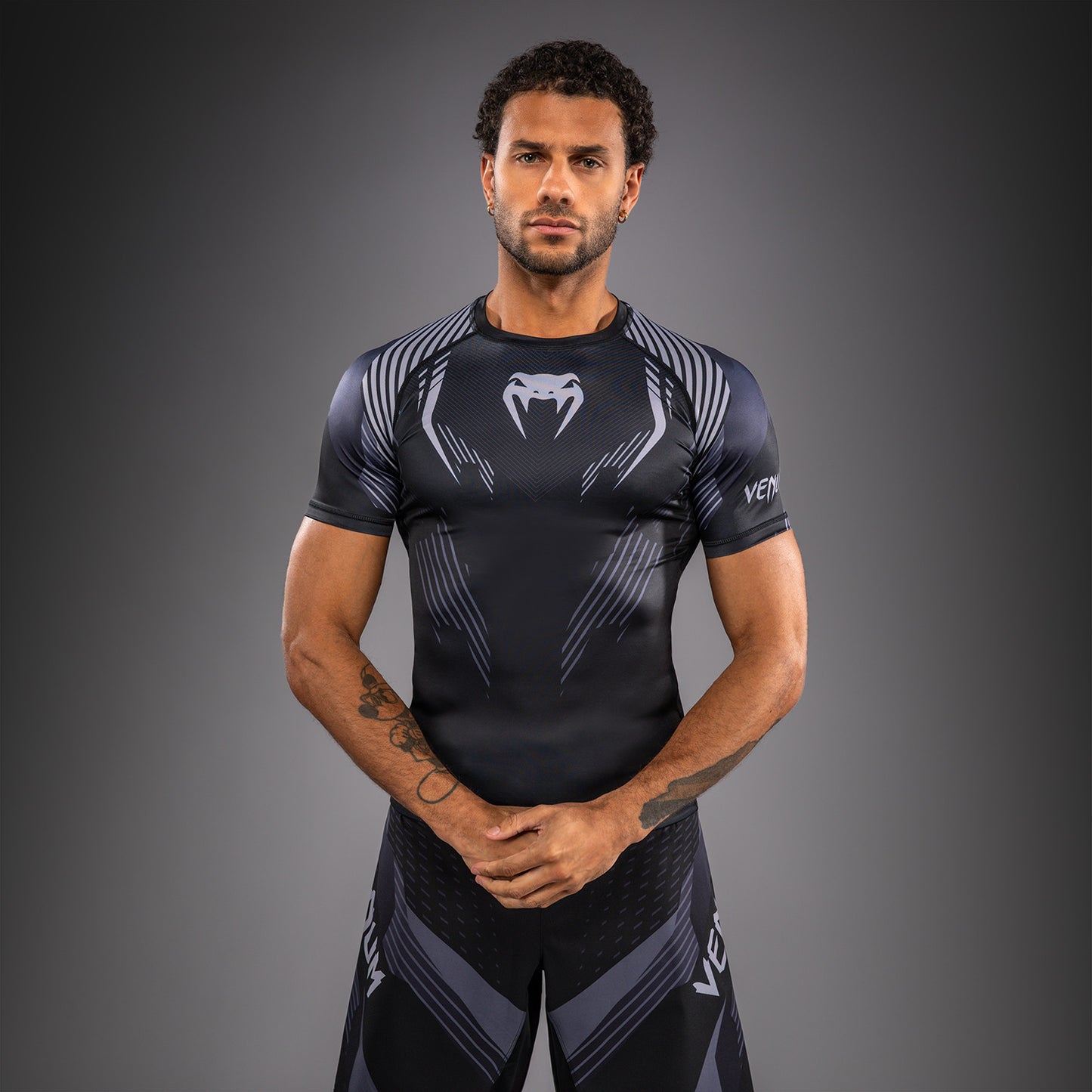 Venum No-Gi 6.0 Short Sleeve Rashguard - Black/Grey