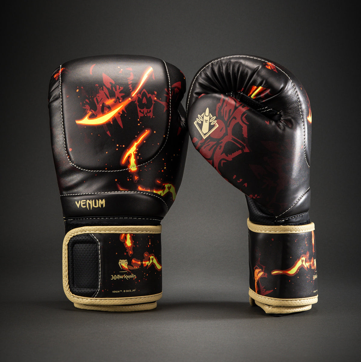 Jujutsu Kaisen x Venum Sukuna Boxing Gloves - Black/Beige