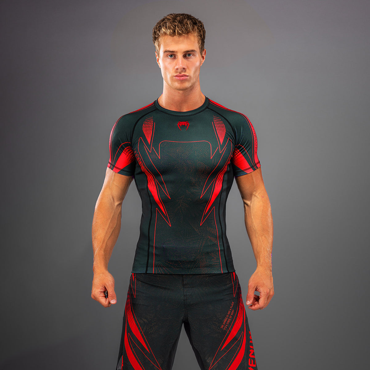 Venum Amazonia Reborn Short Sleeve Rashguard - Black/Red
