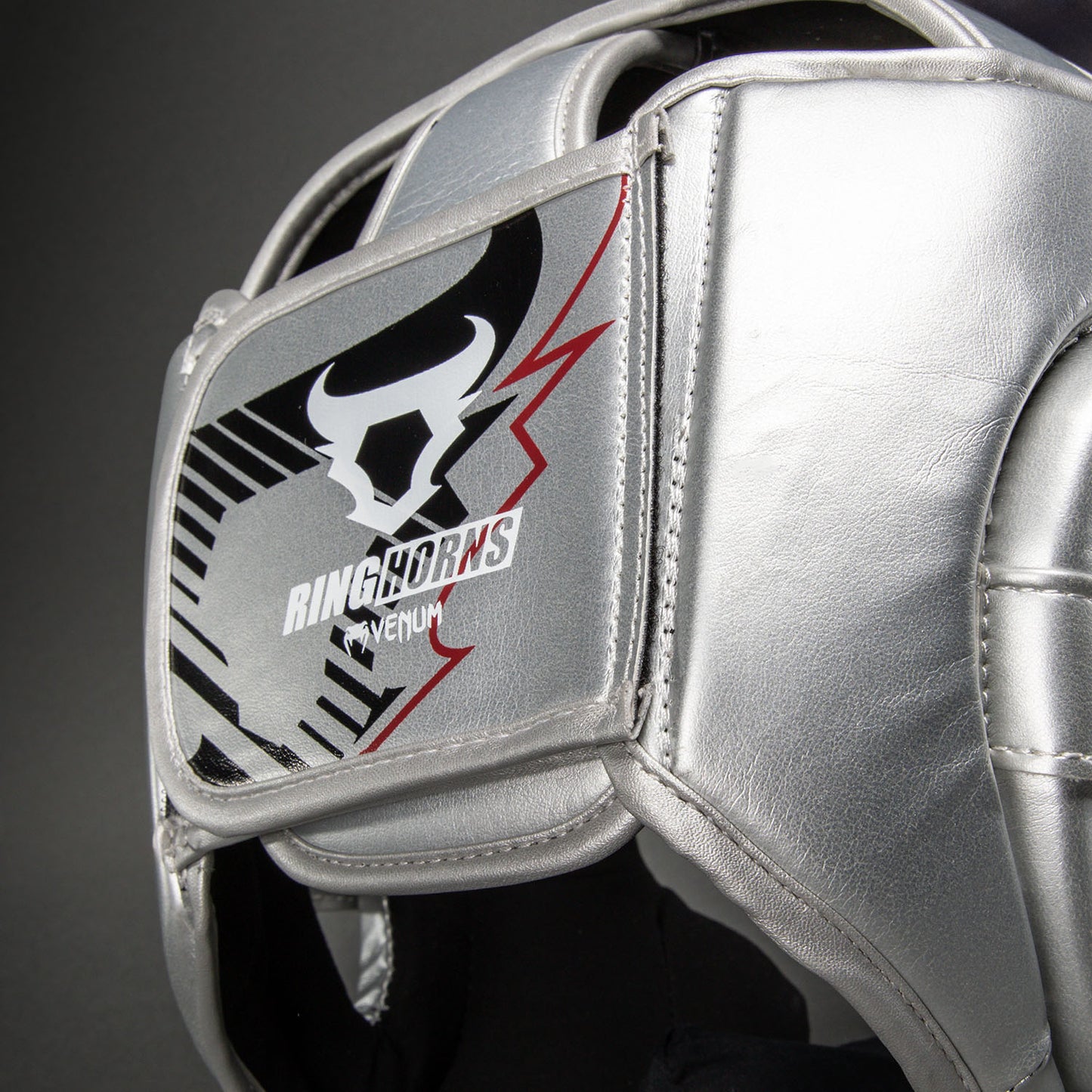 Ringhorns Charger by Venum Headgear- Silver/Black
