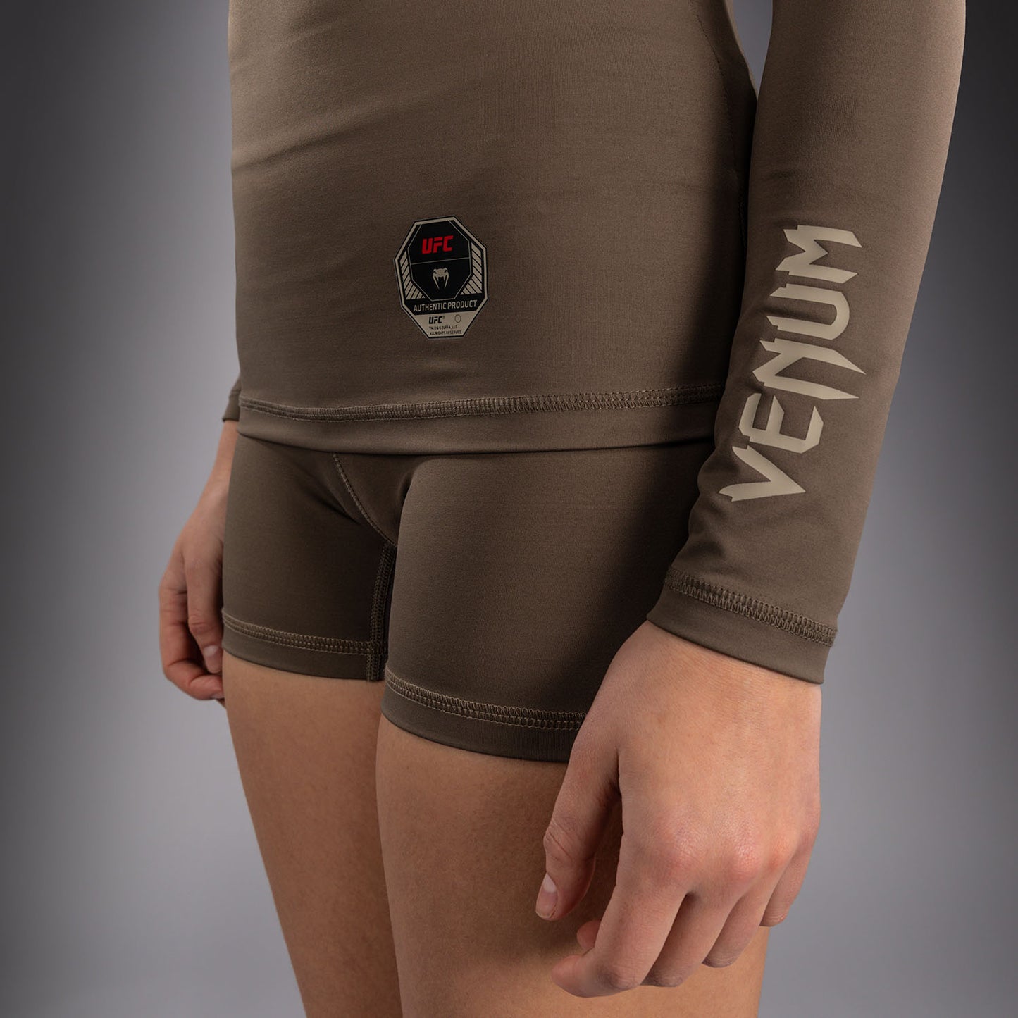 Venum UFC Unity by Venum Authentic Fight Week Women's Performance Long Sleeve Rashguard - Brown