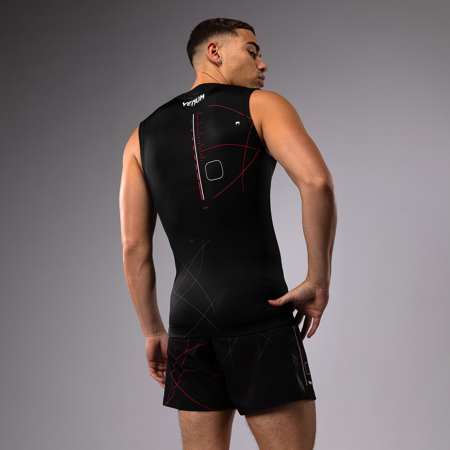 Venum Tactical XT Sleeveless Rashguard - Black/Fire Red