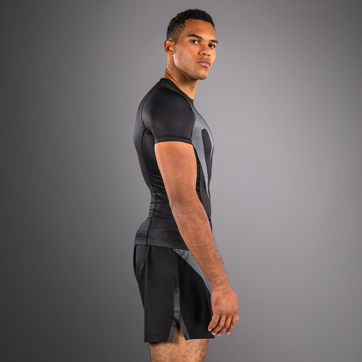 Venum No Gi Rashguards - Black/ Silver Grey