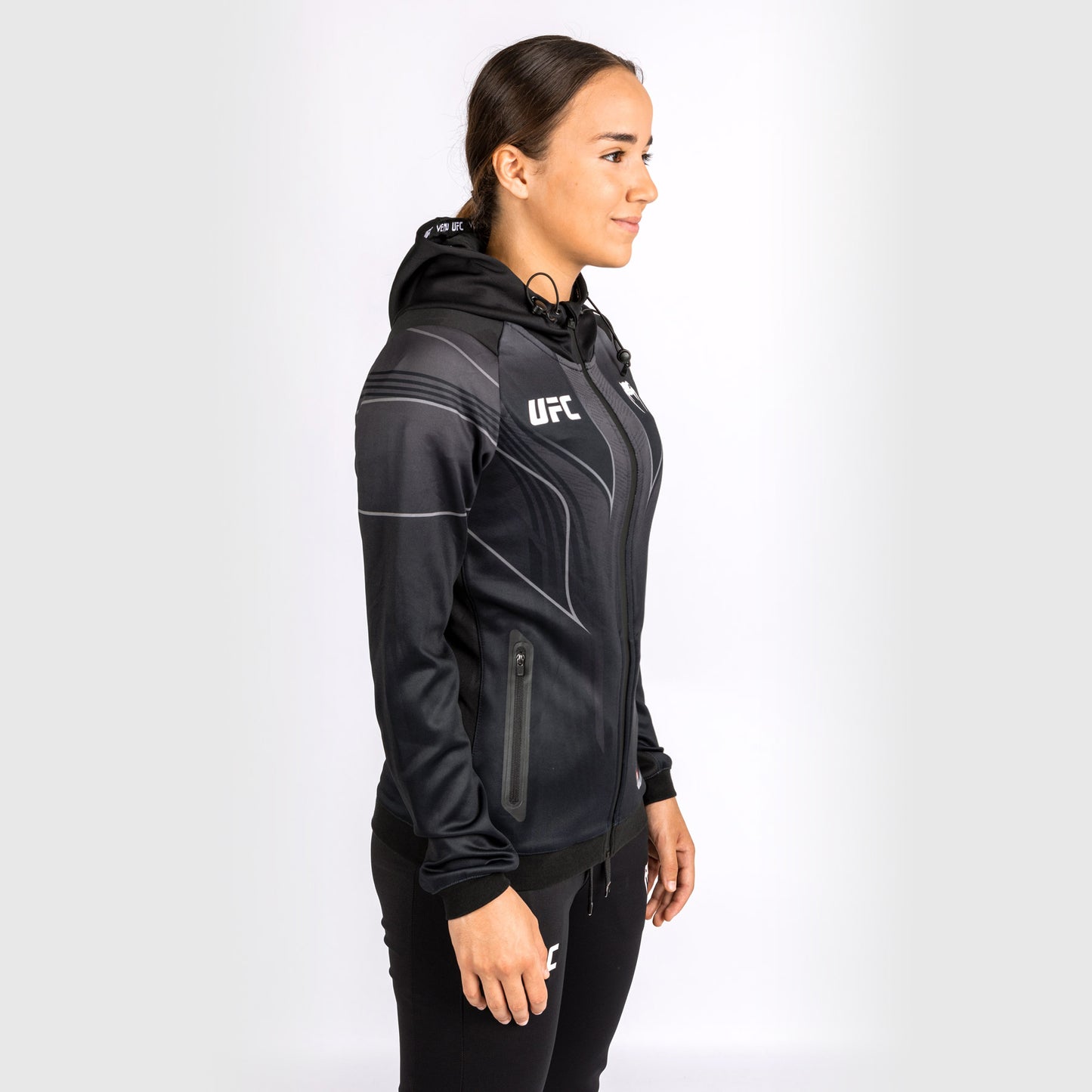 UFC Venum Personalized Authentic Fight Night 2.0 Kit by Venum Women's Walkout Hoodie - Black