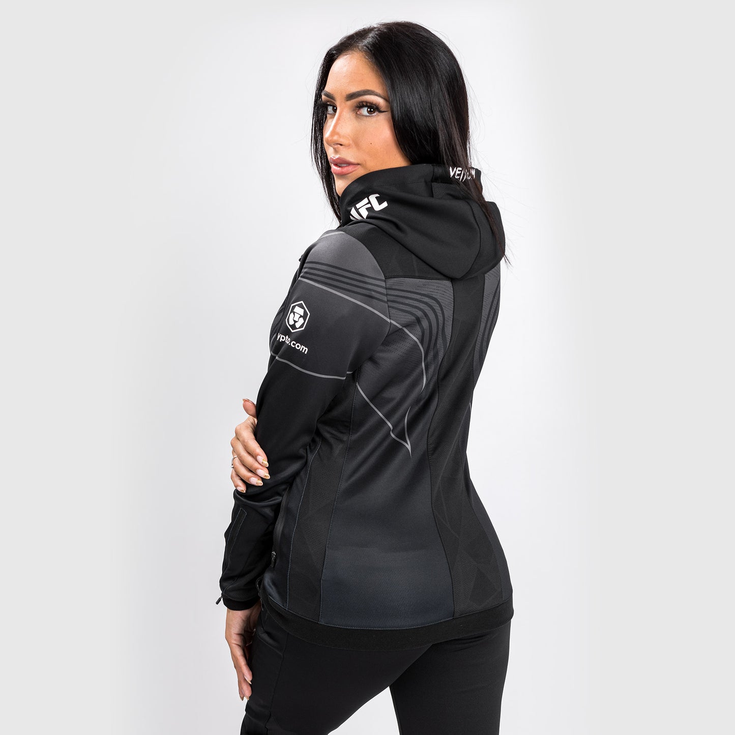 UFC Venum Authentic Fight Night 2.0 Women's Walkout Hoodie - Black