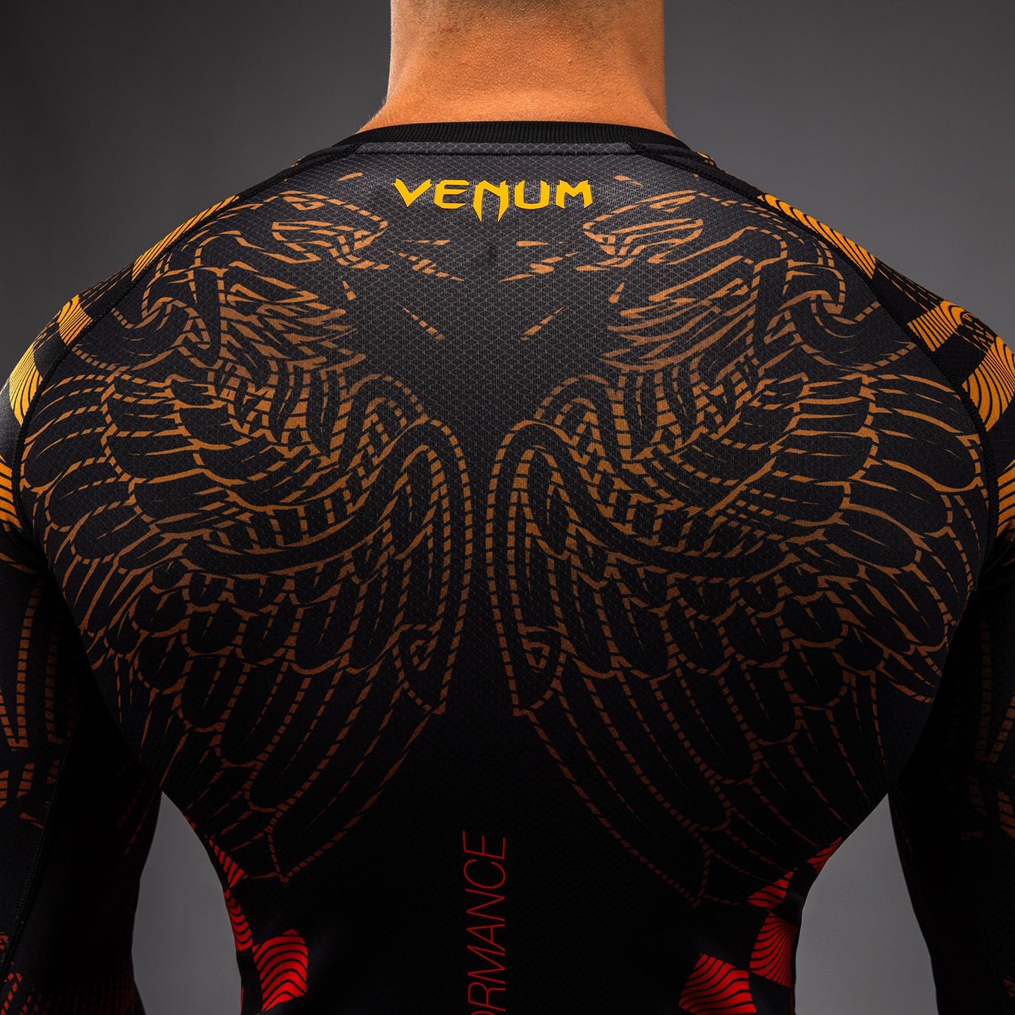 Venum Quetzal Fury Long Sleeve Rashguard - Black/Fury Red/ Tangerine