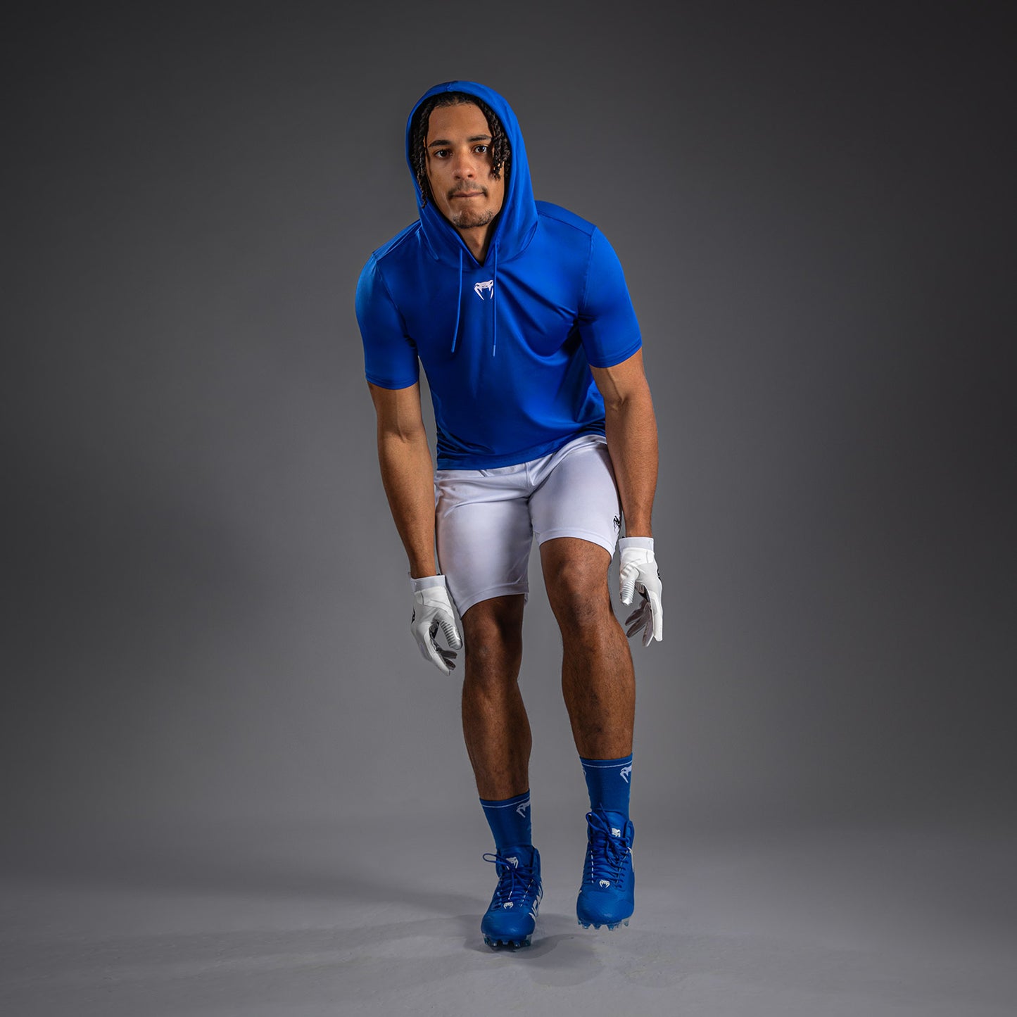 Venum Elite Short Sleeve Dry-Tech Hoodie - Royal Blue