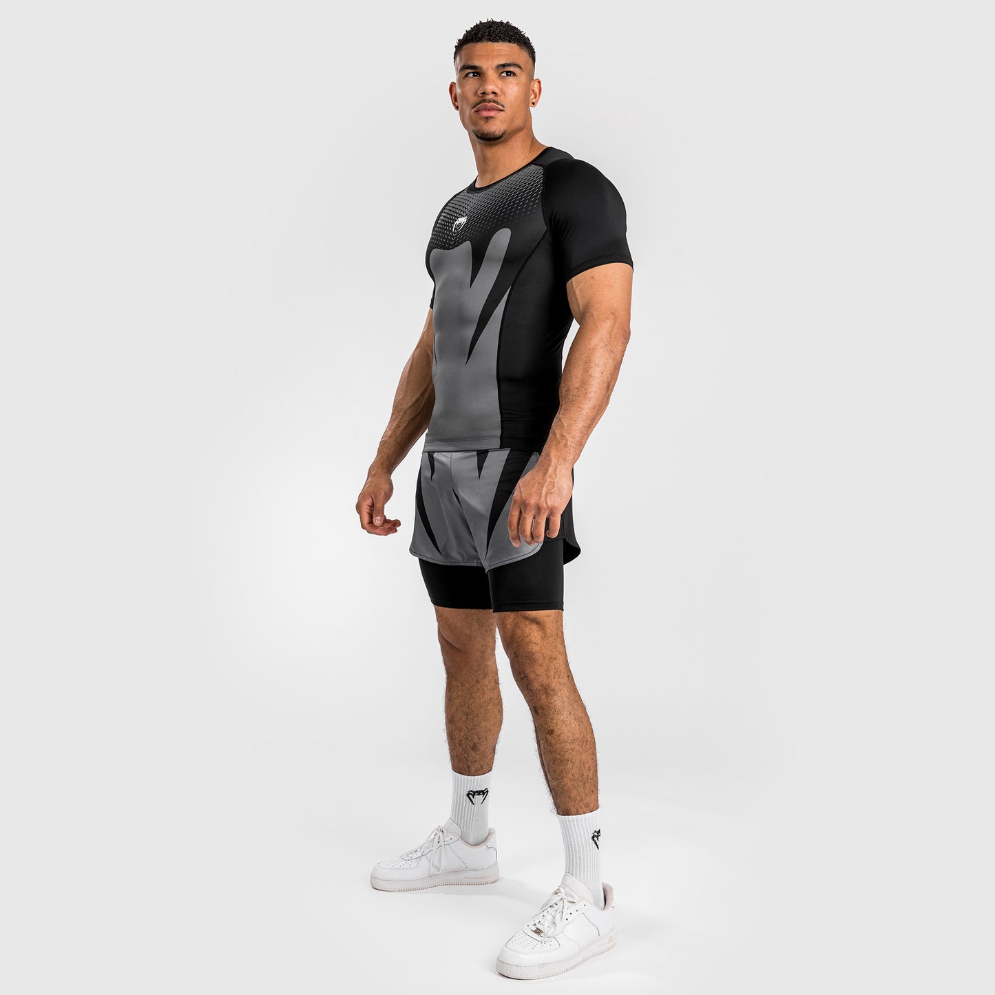 Venum Attack Men's Short Sleeve Rashguard - Black/Grey