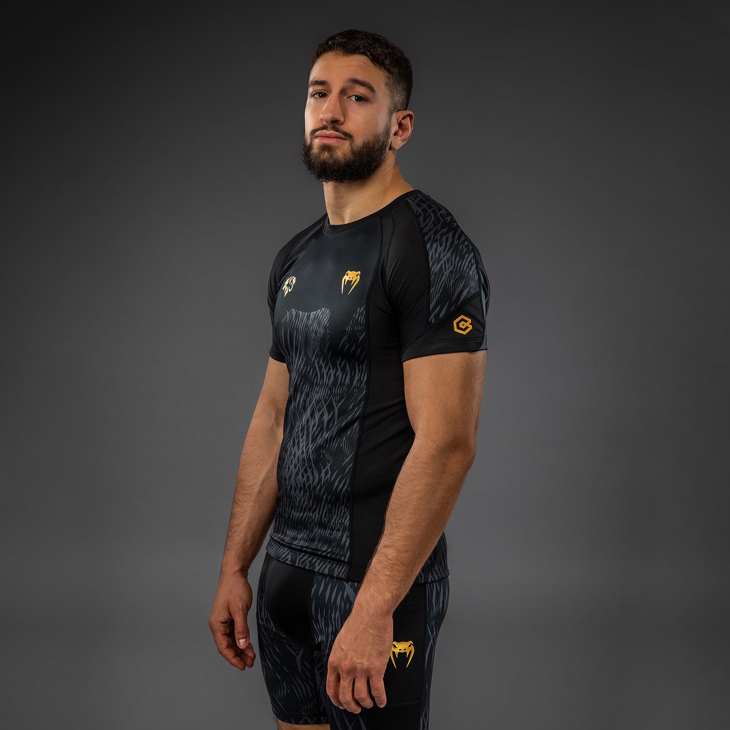 Venum x Chimaev Short Sleeve Rashguard - Black/Grey