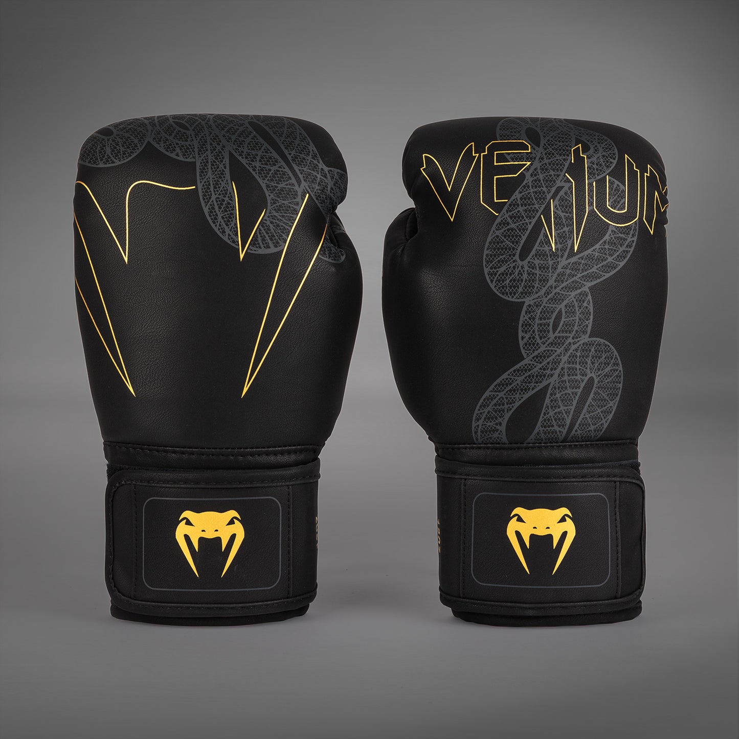 Venum Serpenti Boxing Gloves - Black/Silver/Gold