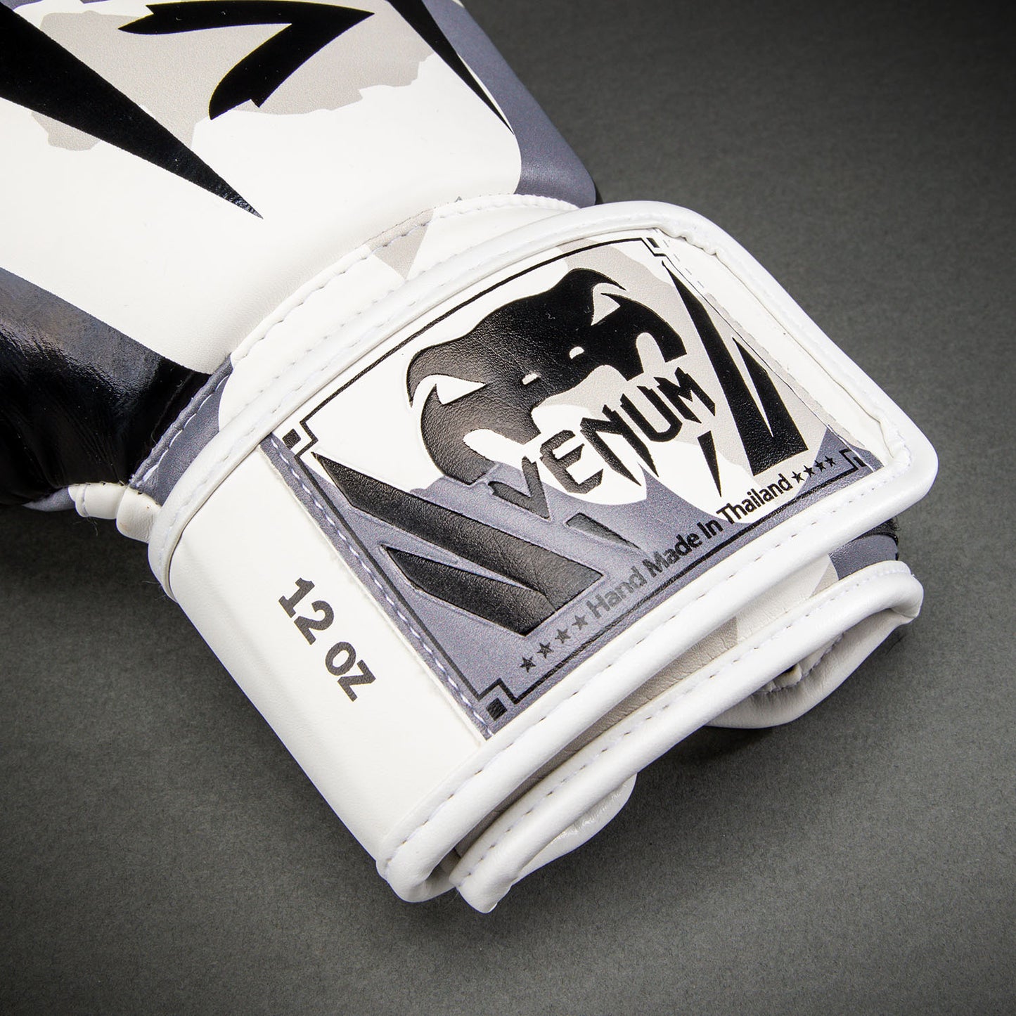 Venum Elite Camo Boxing Gloves - White/Light Grey