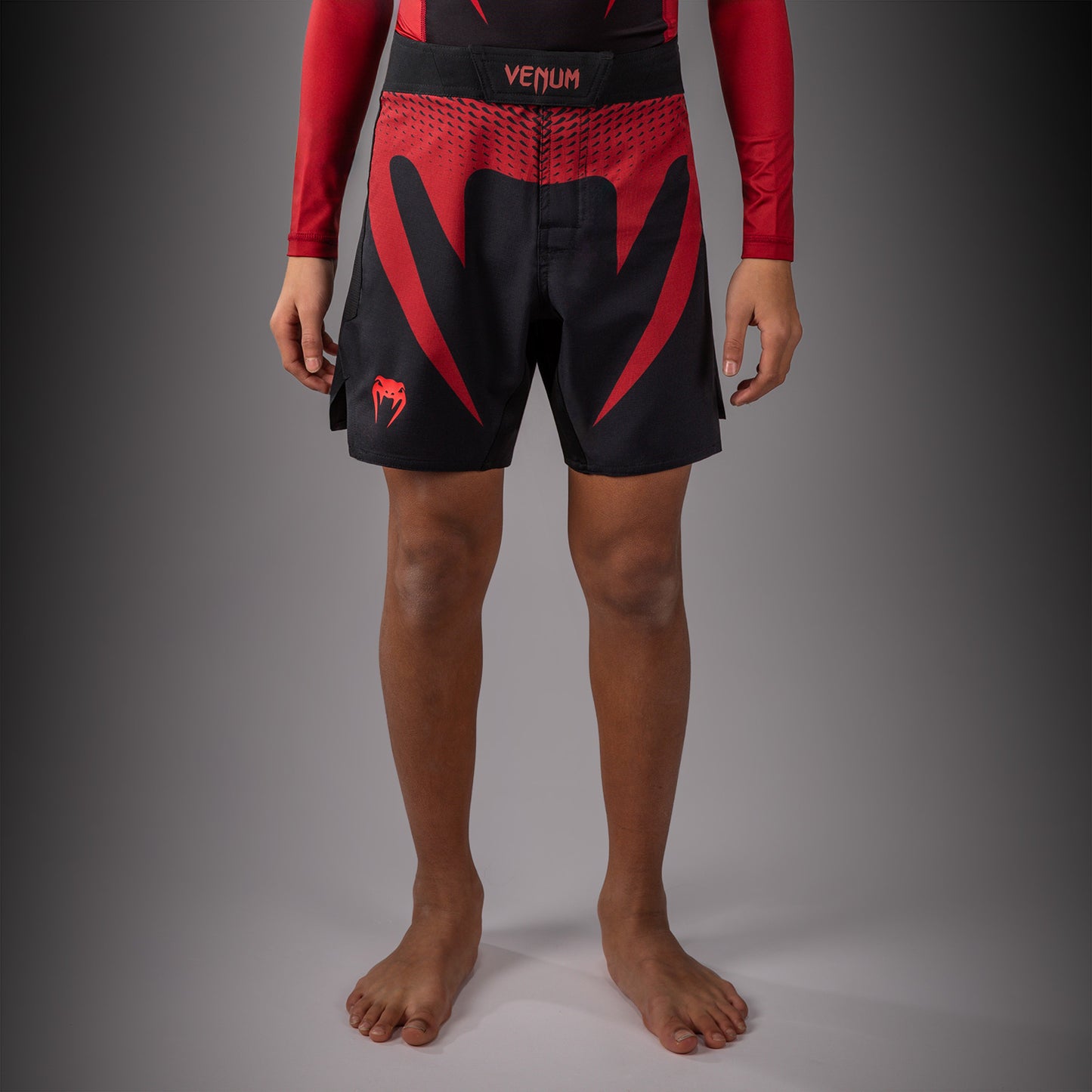 Venum Attack Kids Fight Shorts - Black/Red