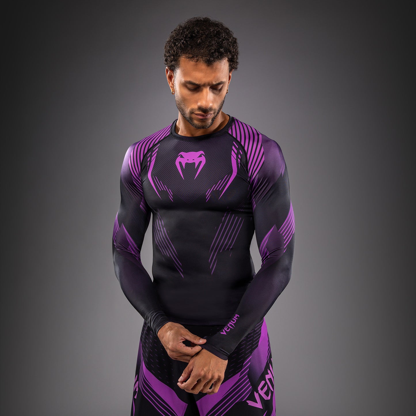 Venum No-Gi 6.0 Long Sleeve Rashguard - Black/Purple