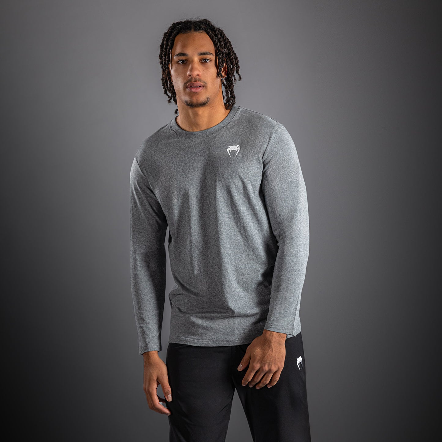 Venum Lineup Long Sleeve T-Shirt Grey - Heather/White