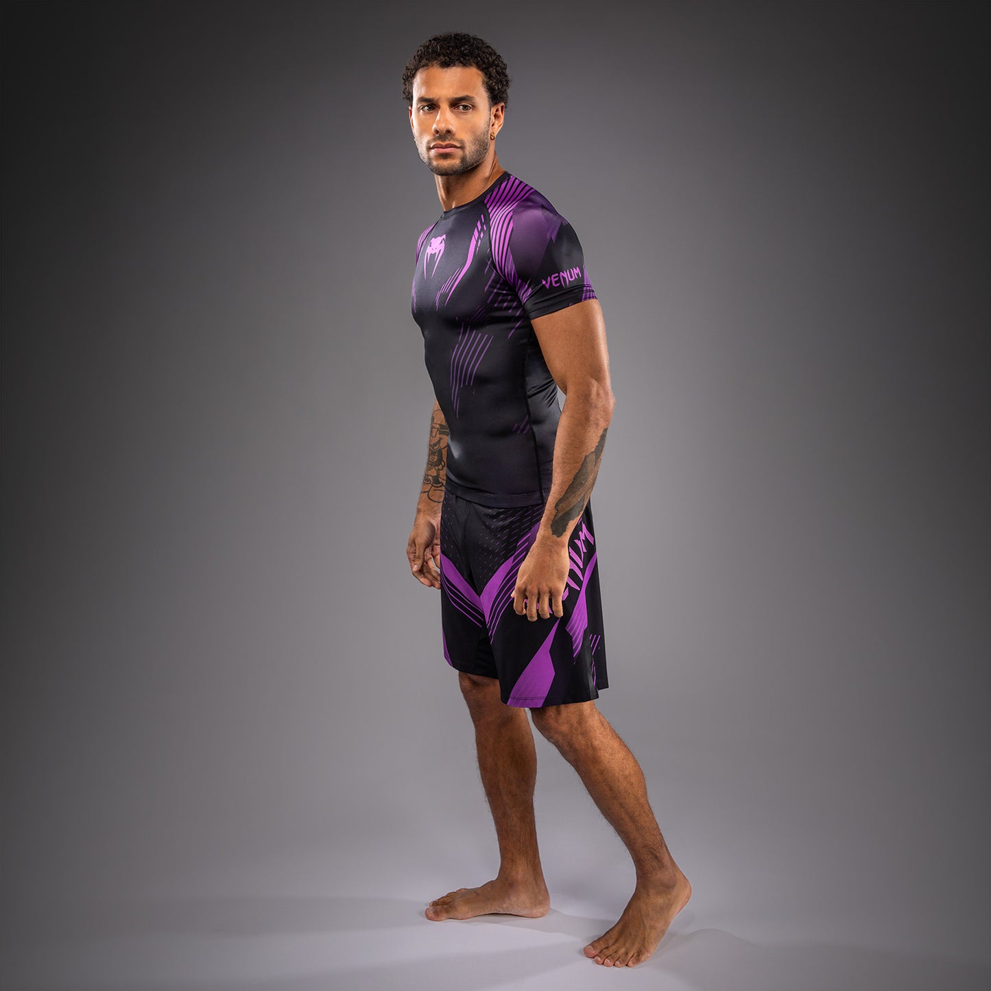 Venum No-Gi 6.0 Short Sleeve Rashguard - Black/Purple