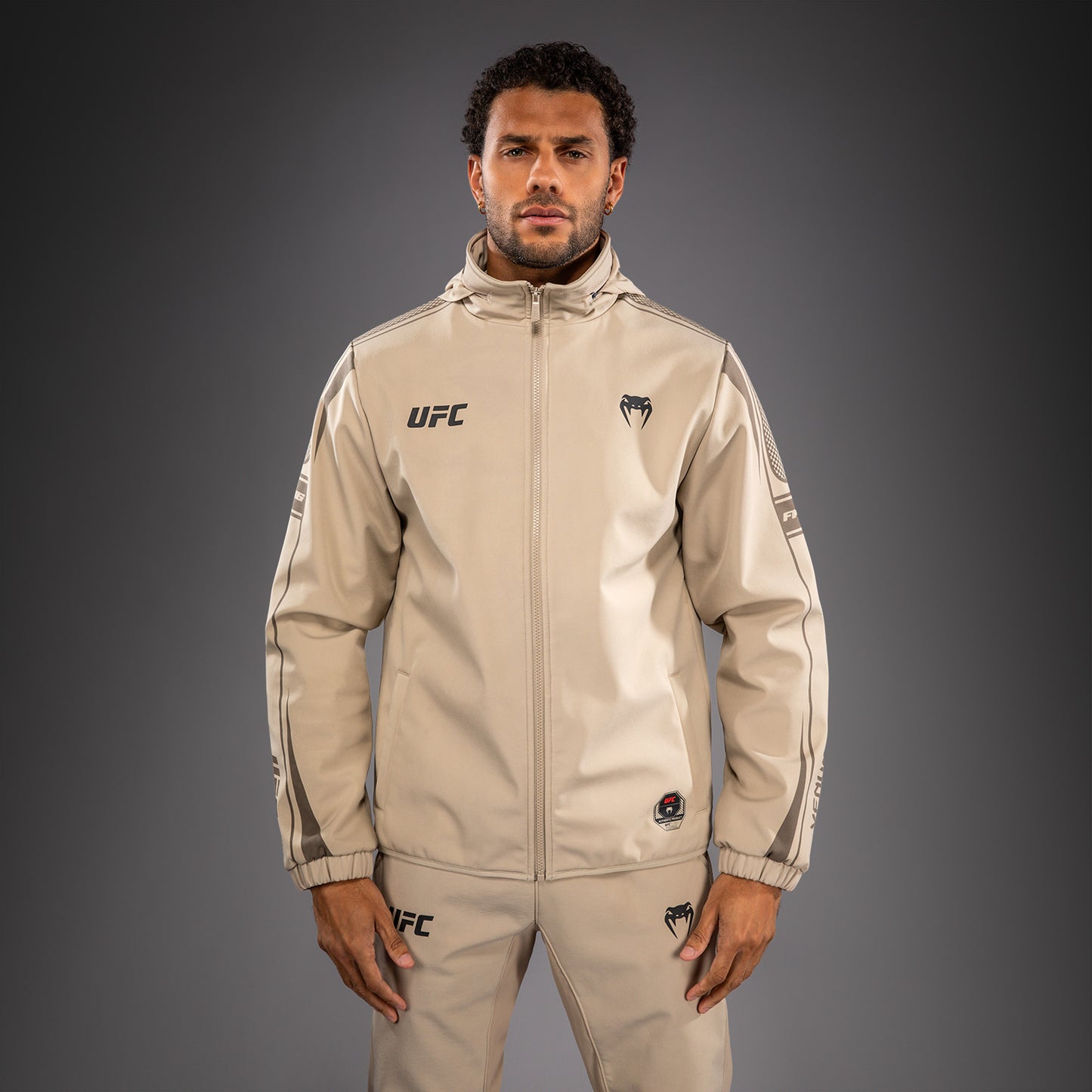 Venum UFC Unity by Venum Authentic Fight Week Men's Zip Hoodie - Sand