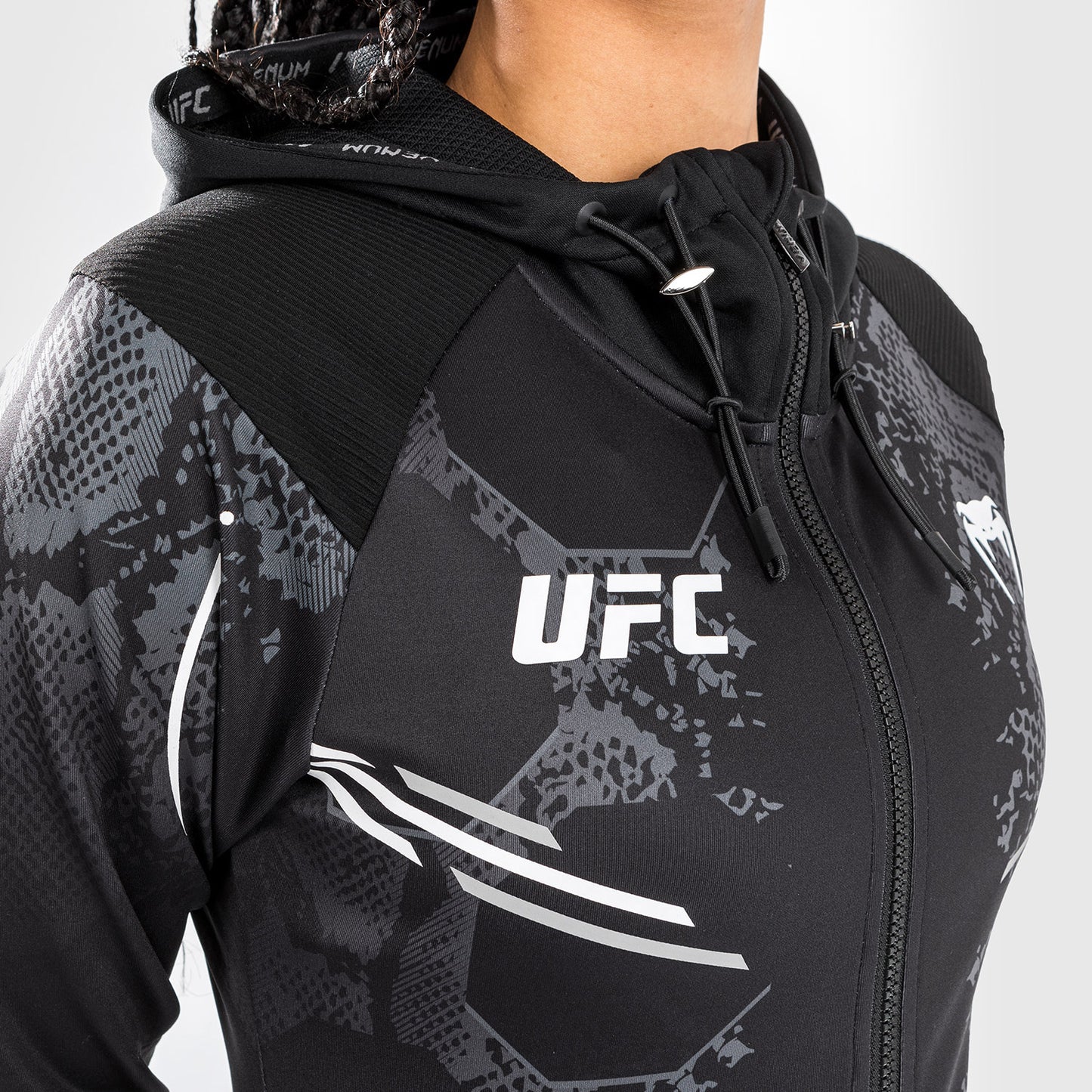 UFC Adrenaline by Venum Personalized Authentic Fight Night  Women's Walkout Hoodie - Black