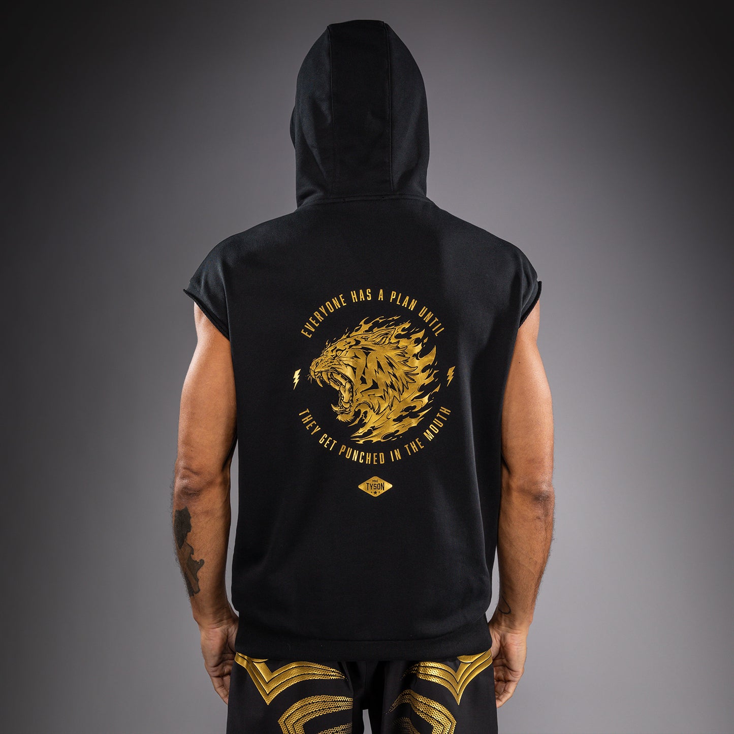 Venum x Mike Tyson Tiger Sleeveless Hoodie - Black/Gold